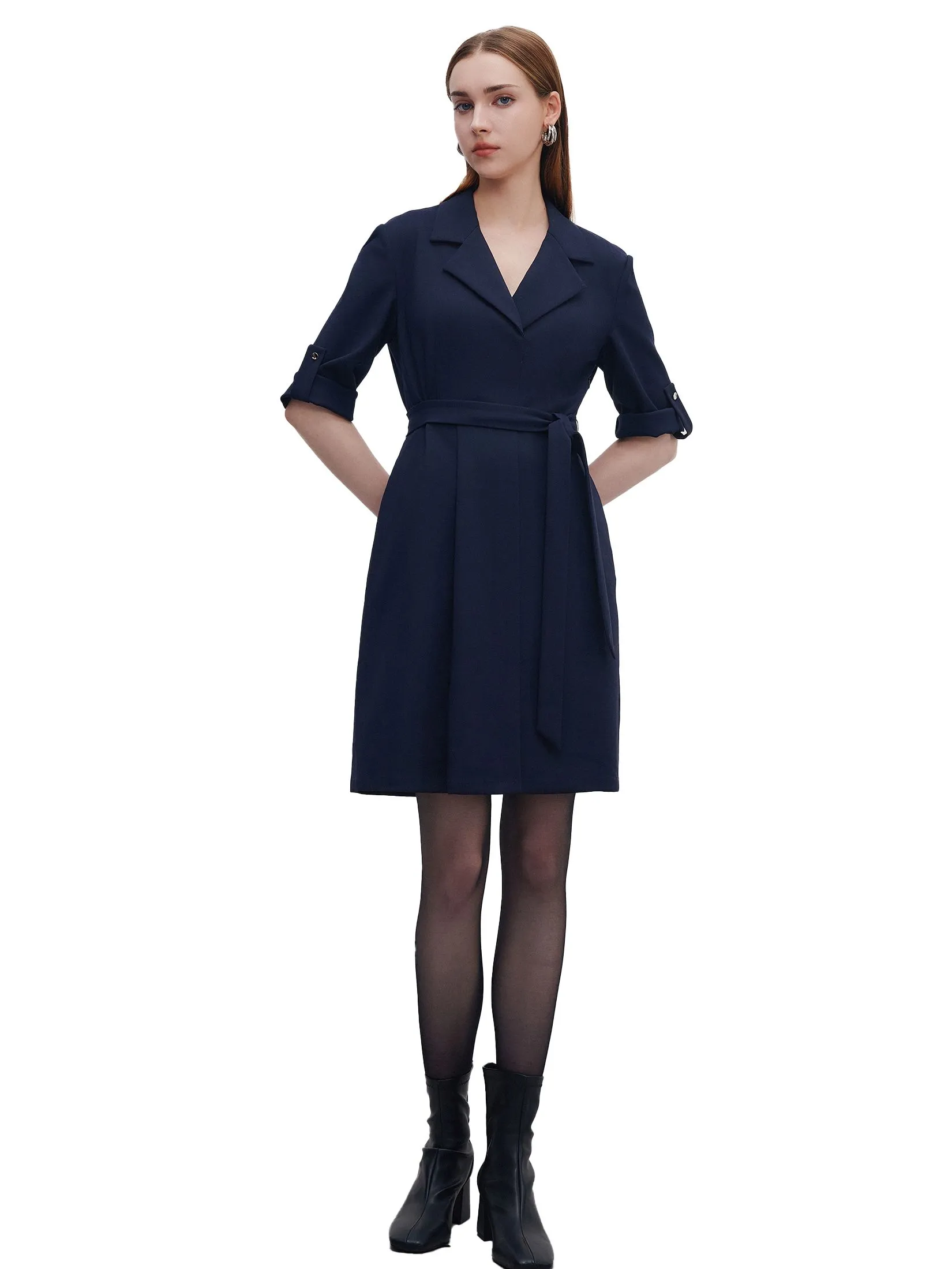 G2000 Women Clothing Fit & Flare Trench Dress Fit & Flare Shape - Dark Navy