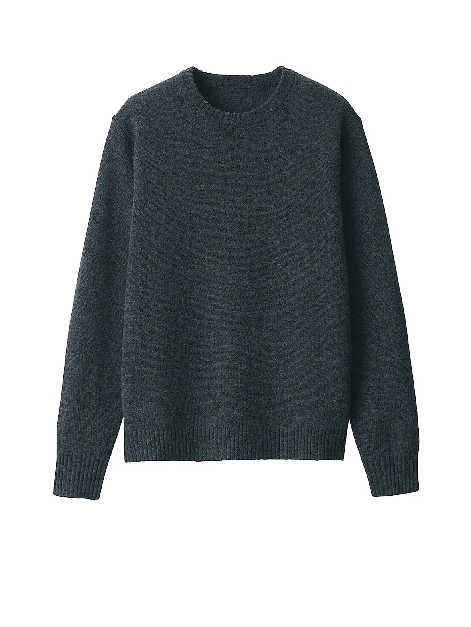 MUJI Men Sweater Washable Mid-Gauge Crew Neck