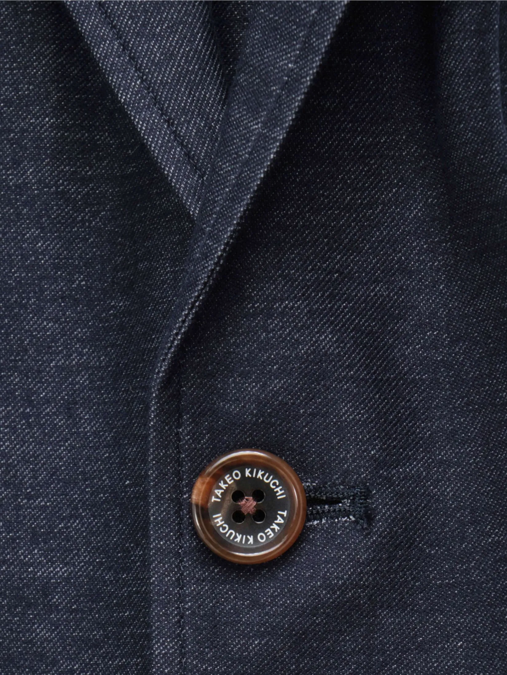 TAKEO KIKUCHI MEN NAVY TWILL JERSEY CASUAL SUIT JACKET