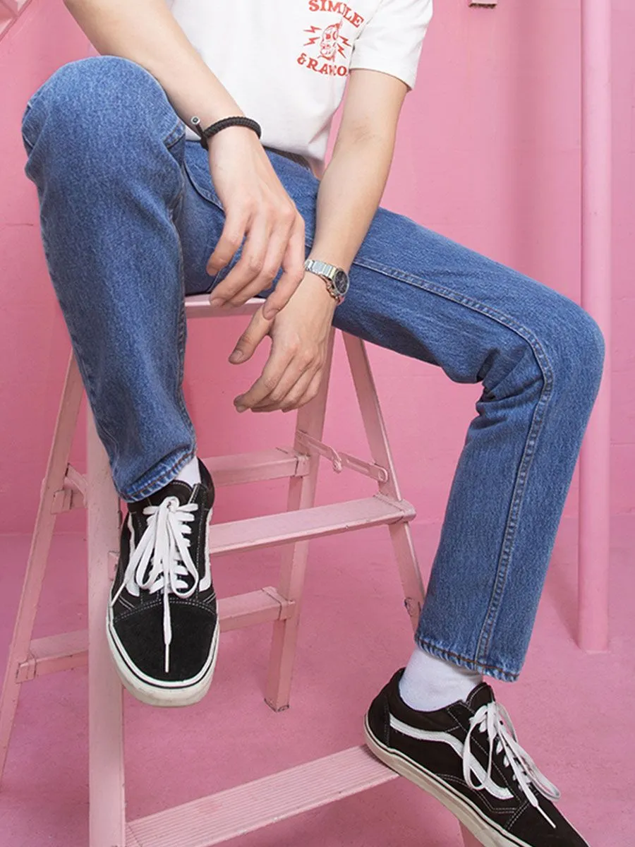 SIMPLE&RAW Poly Pop Mid Jeans Sk840-Mid-26 Blue