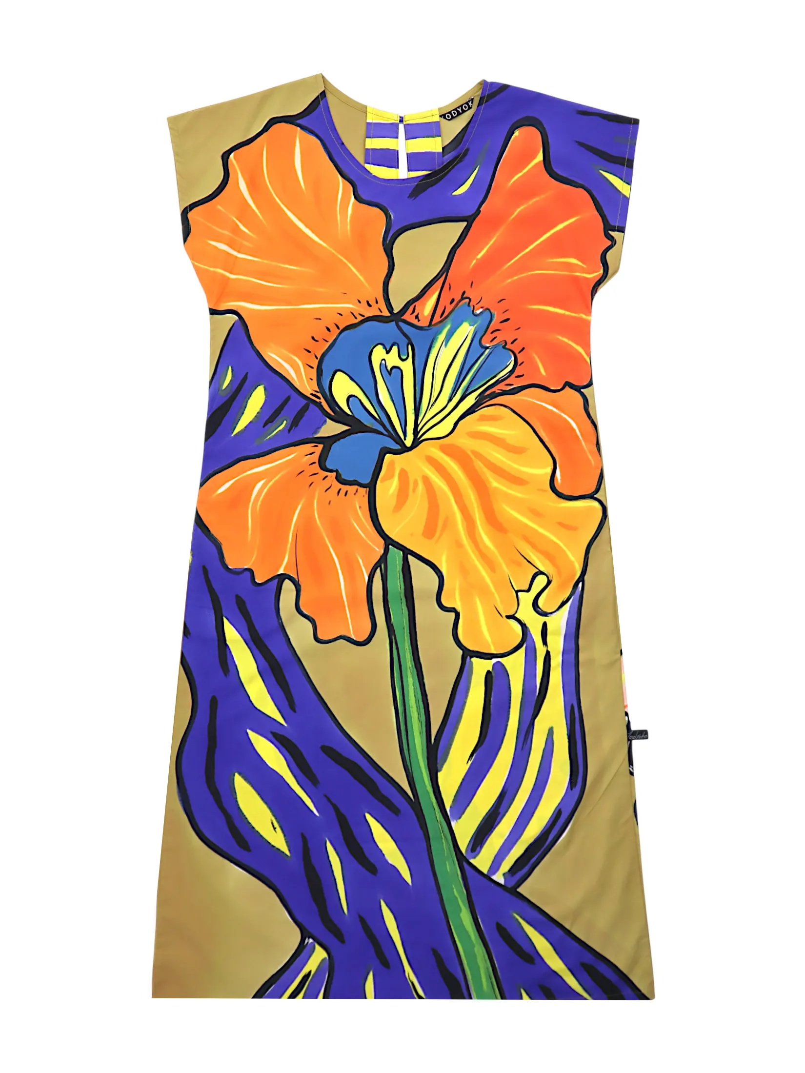 YODYOKO Woman Sleeve Casual Dress - Gold : Pansy in the Storm