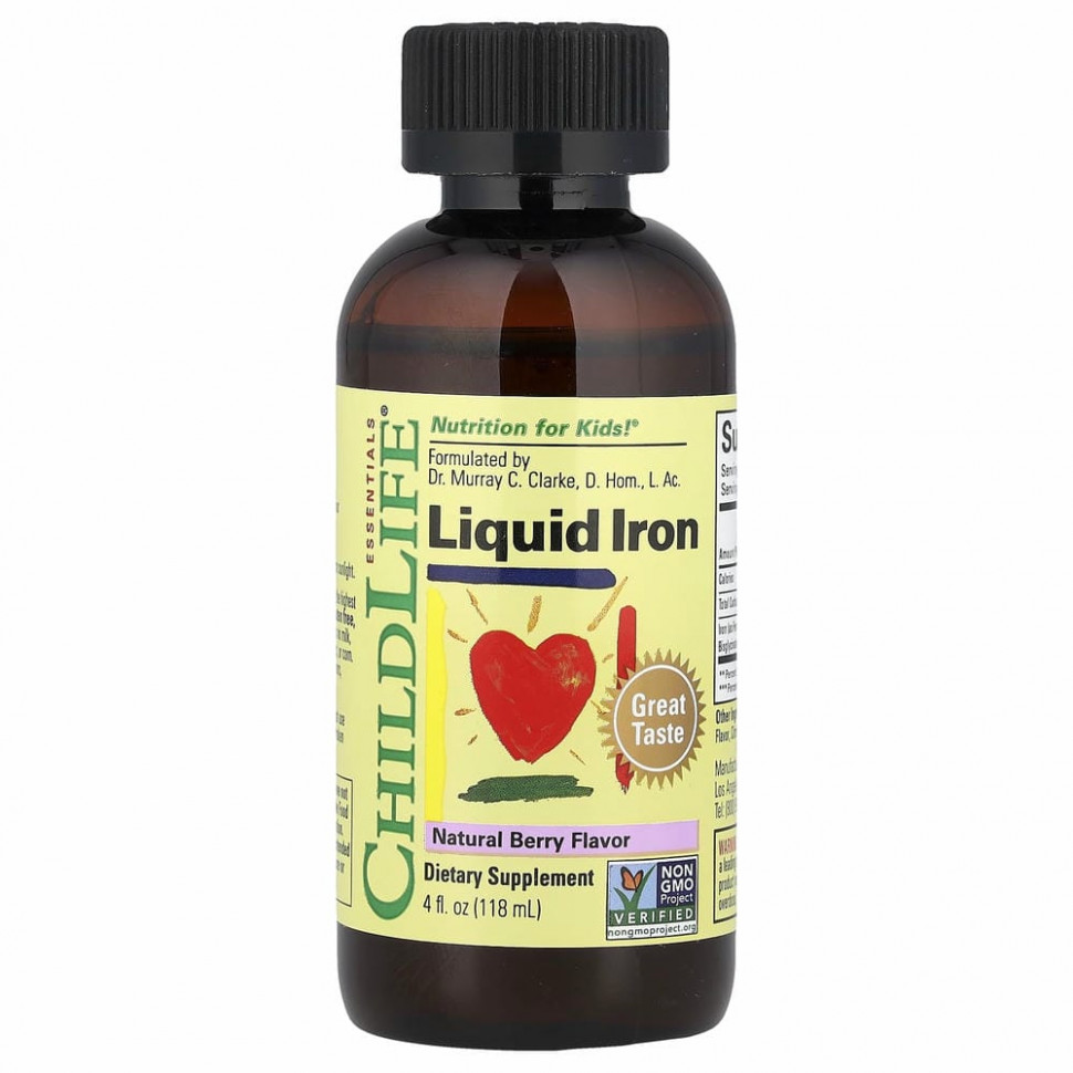 ChildLife, Liquid Iron, с натуральным ягодным вкусом, 118 мл (4 жидк. унции)