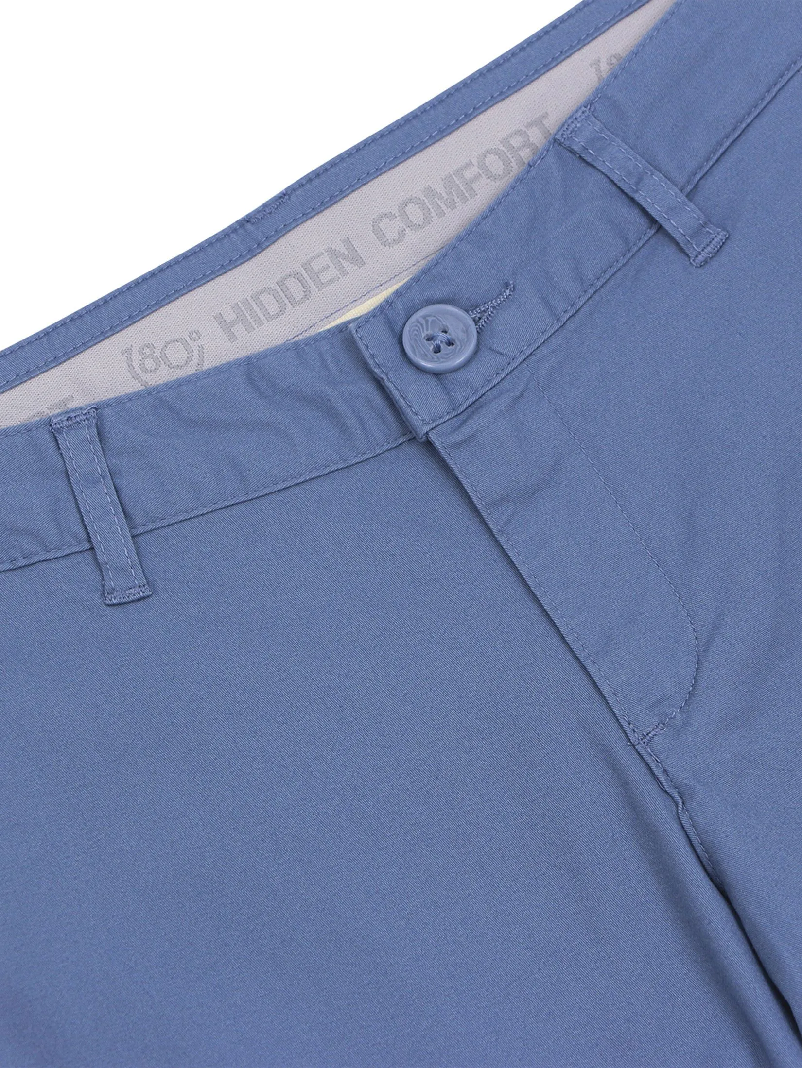 GIORDANO Women's Twill Mid-Rise Slim Fit Pocket Shorts (180 Elastic Waistband) Bluefin