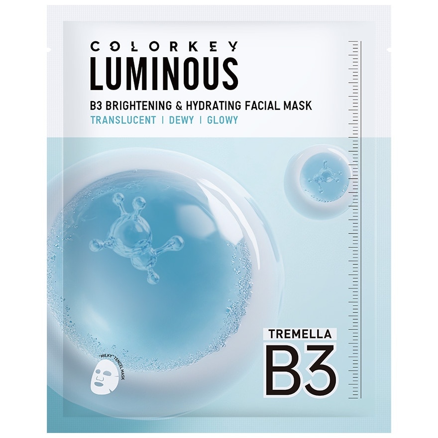 Colorkey Luminous B3 Brightening  Hydrating Facial Mask 30ml. 1pcs.