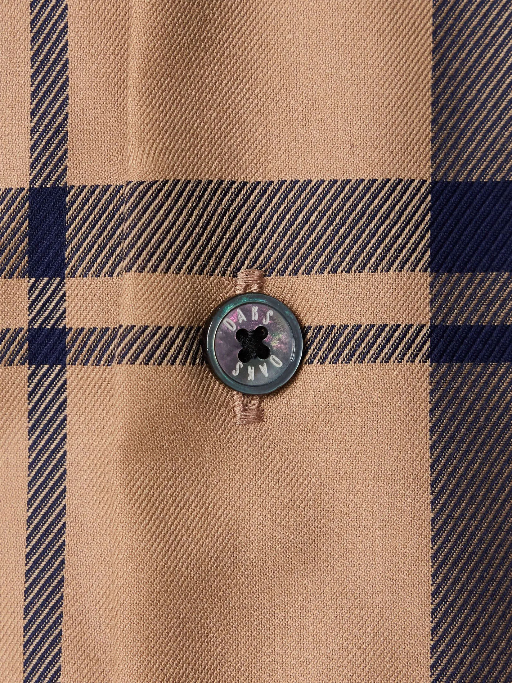 DAKS Men Short Sleeve Shirt Regular Fit Brown