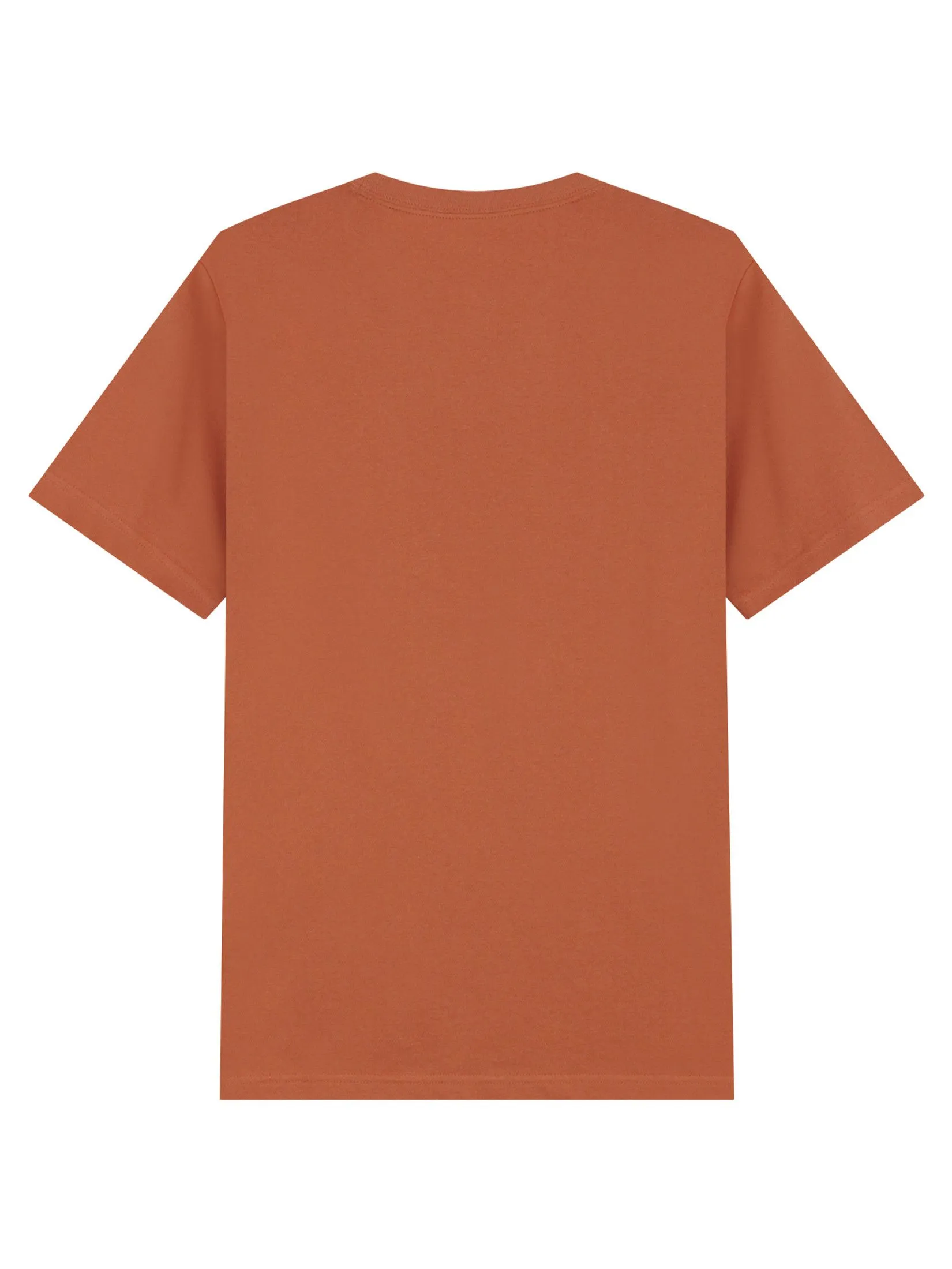 GIORDANO Men's Slim Cotton Embroidery Tee (Classic Man) Mango Orange