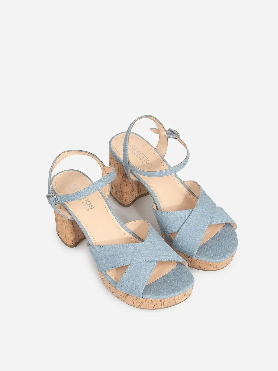 KENNETH COLE WOMEN'S HEELS REEVA PLATFORM / DENIM