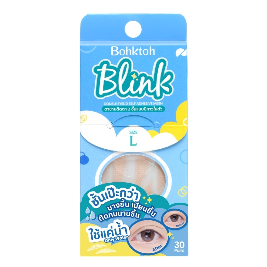 Bohktoh Blink Mesh Double Eyelid Sticker (Size L) 30 Pairs - N/A