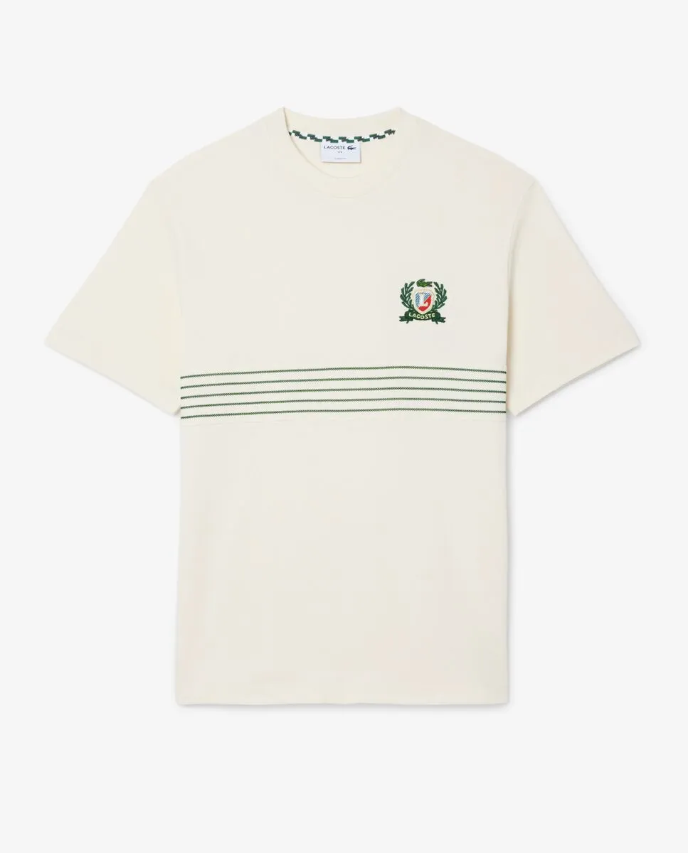 LACOSTE Embroidered Badge Piqu  T-Shirt White