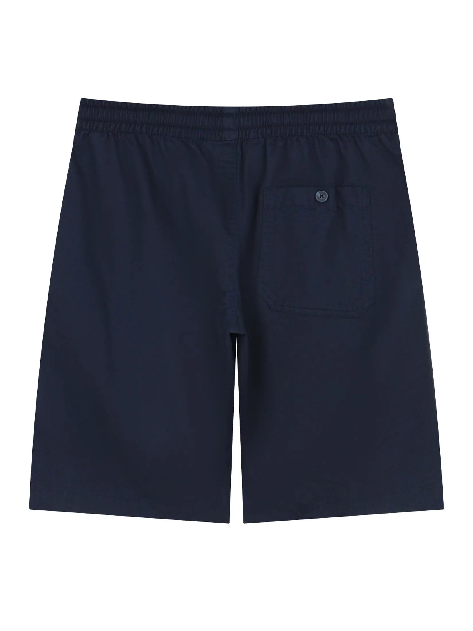 GIORDANO Men's Slim Twill Bermuda Shorts (180° Elastic Waist) Signature Navy