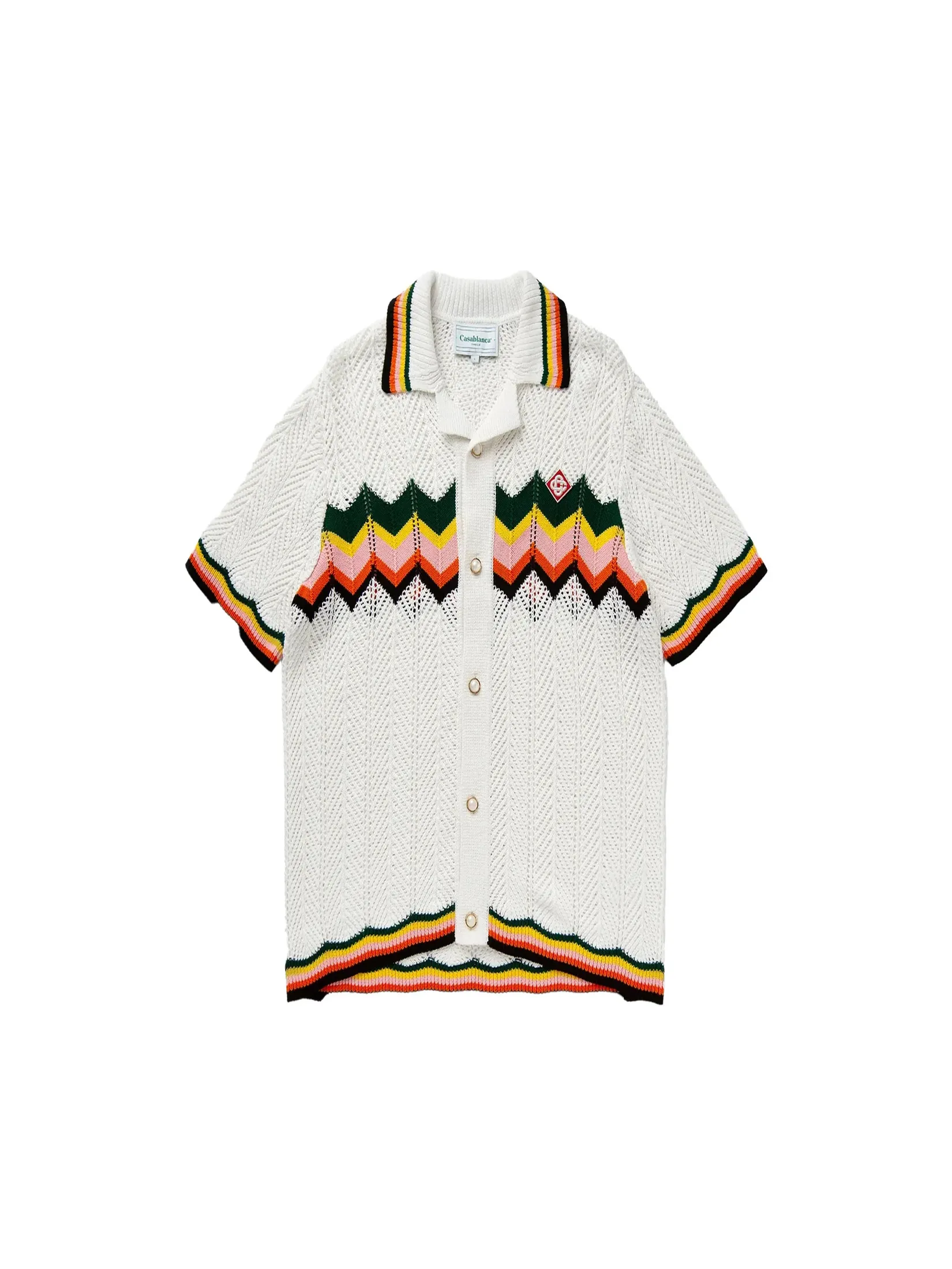 CASABLANCA CHEVRON LACE SHORTS IN WHITE/MULTI