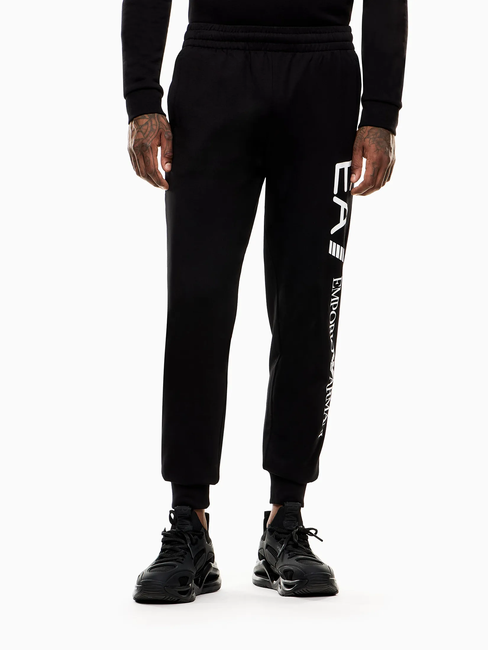 EA7 Men Joggers Logo Series Cotton CTY MC001 Black/White