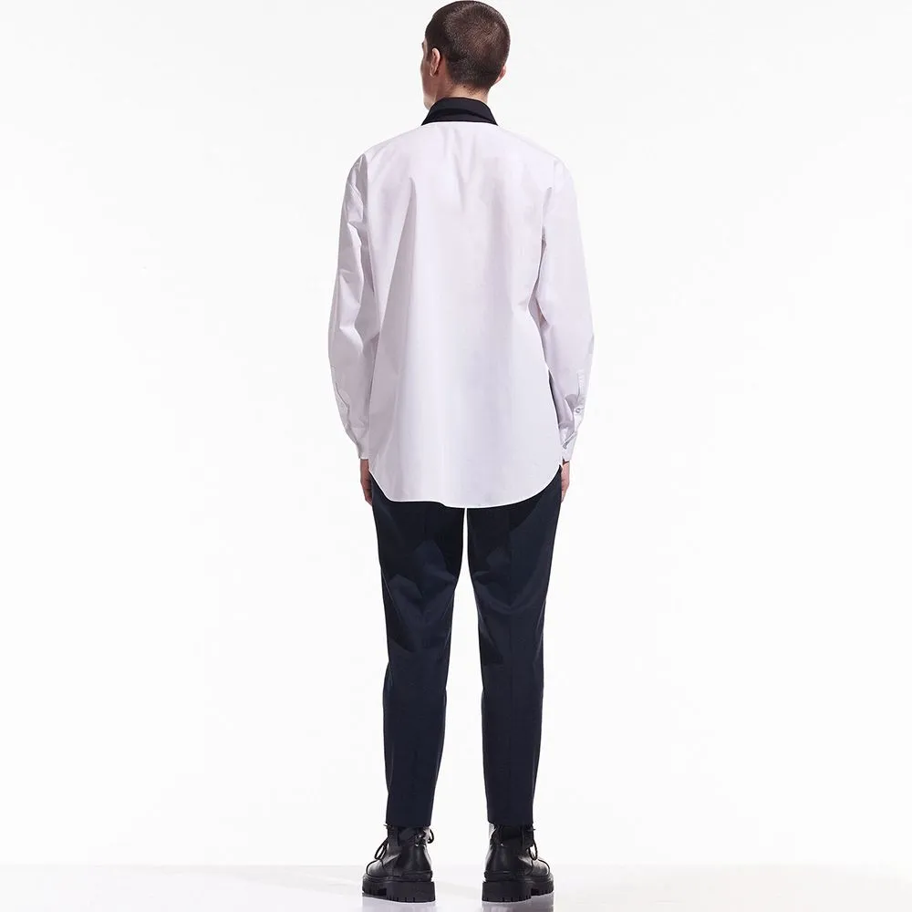 KARL LAGERFELD CARA LOVES KARL DETACHABLE COLLAR SHIRT WHITE/BLACK