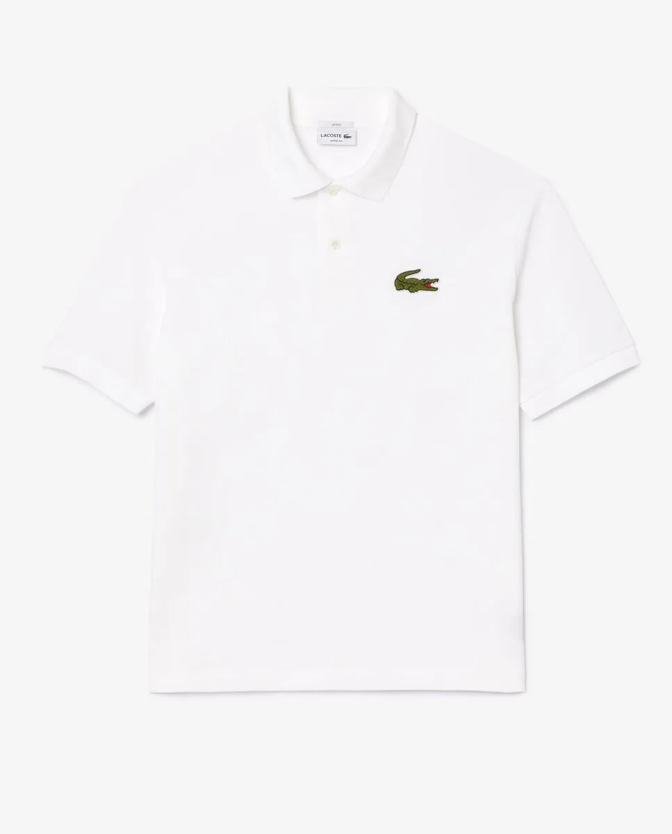 LACOSTE Loose Fit L.12.12 Piqu  Badge Polo Shirt White