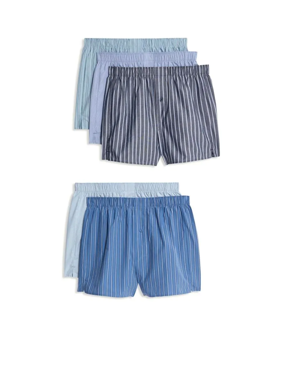 MARKS & SPENCER Men Boxers Pack Pure Cotton Striped Woven 5 pcs Chambray