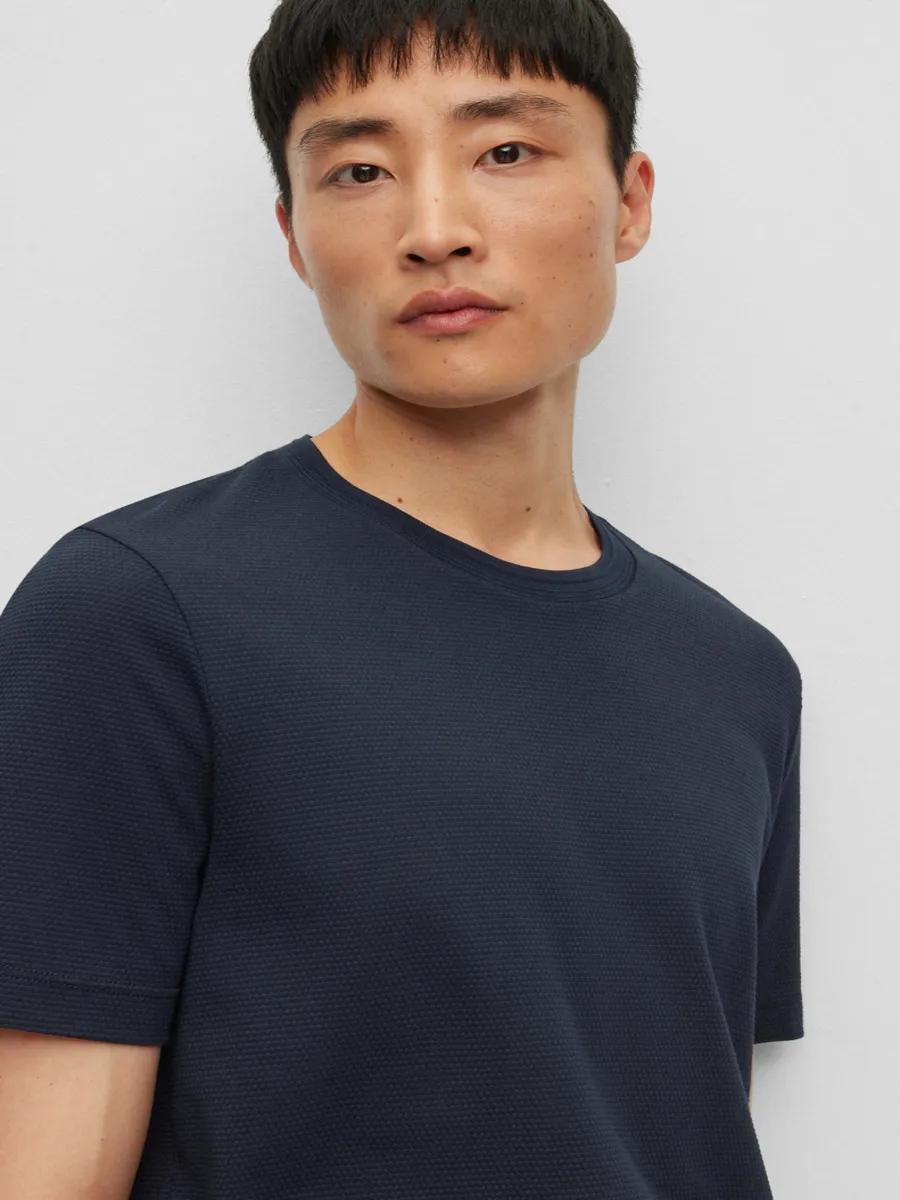 BOSS Men s T-Shirt Regular Fit Dark Blue