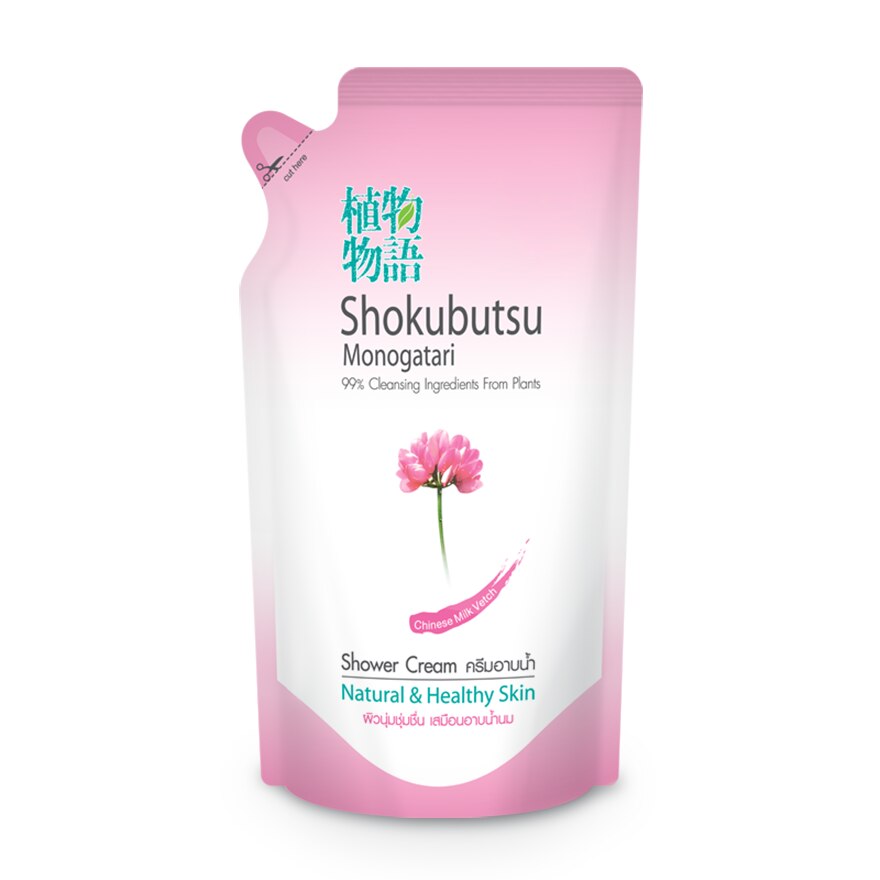 Shokubutsu Monogatari Shower Cream Chinese Milk Natural  Healthy Skin 400 Ml. Refill