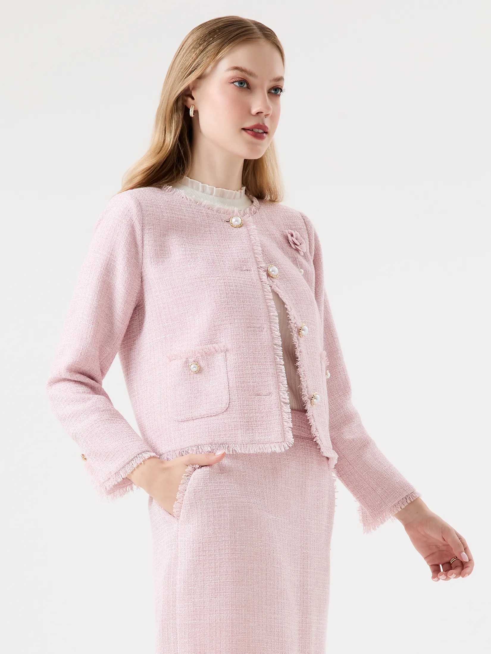 ESPADA Tweed Jacket Woman Pink