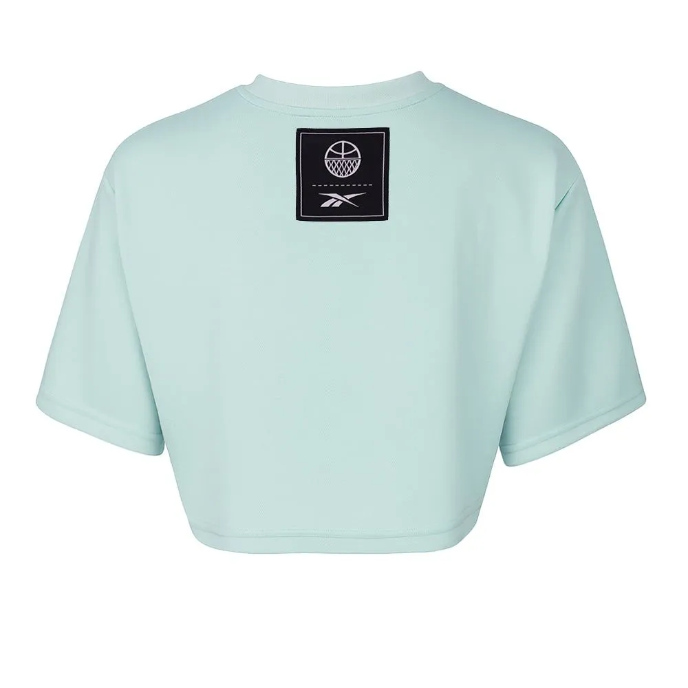 REEBOK ID Basketball Oversize Mesh Crop Women Training T-Shirt Green - RE099AP246ENTH