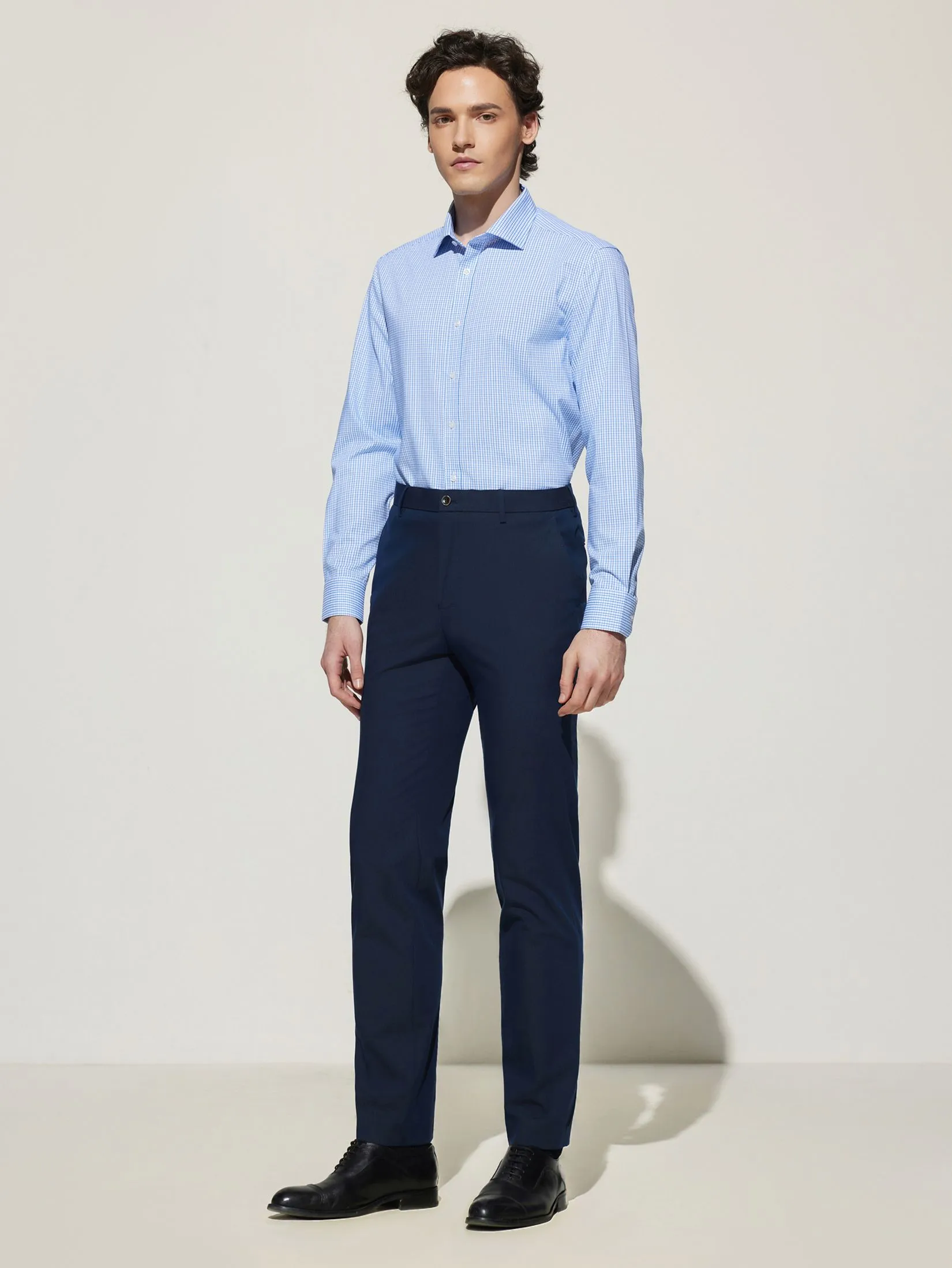 G2000 Men Clothing Non-Iron Silky Touch Check Shirt  Smart Fit - Blue