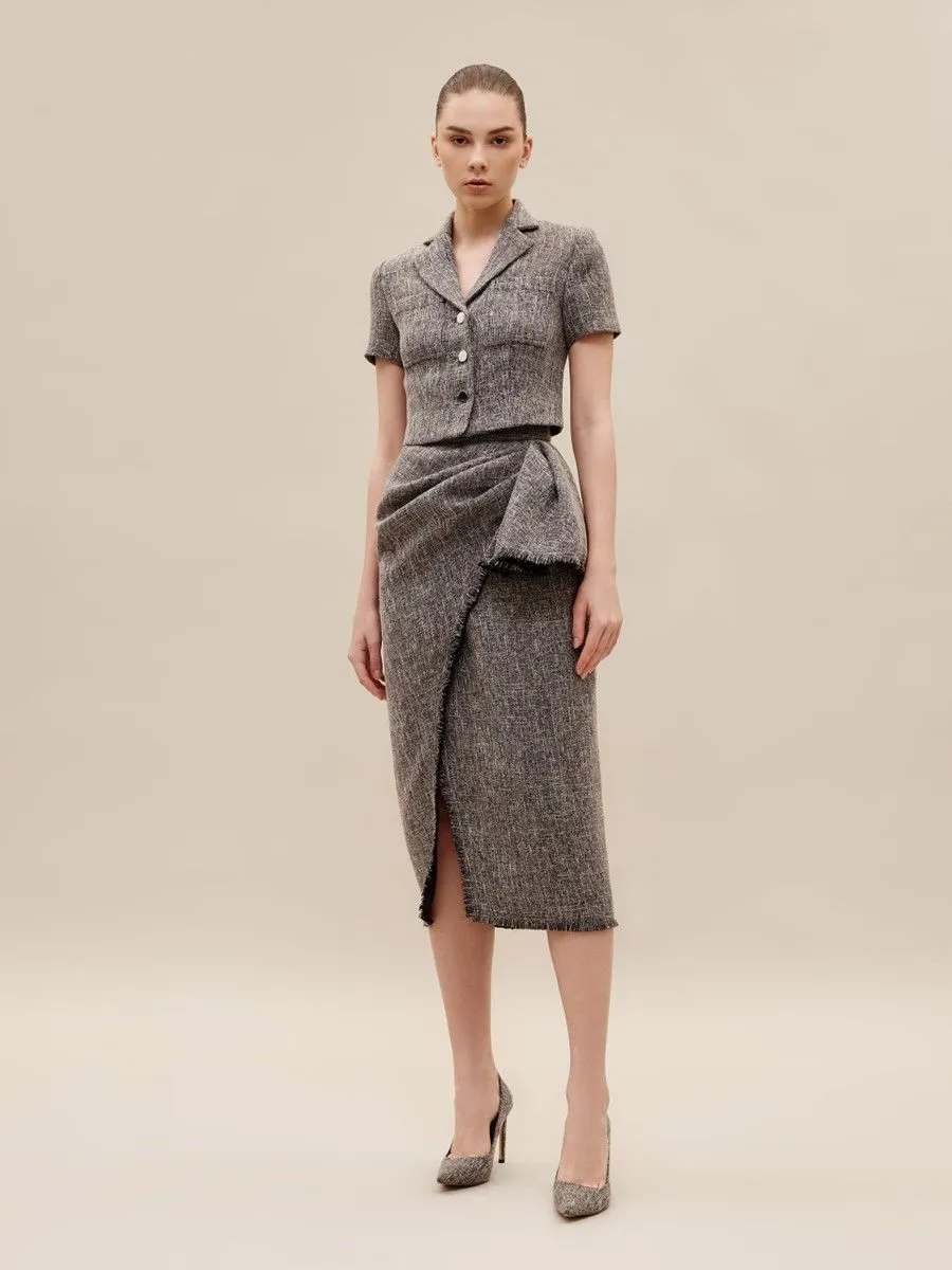 ASAVA ( SS24 )Everly Ruffle Women Midi Skirt Black