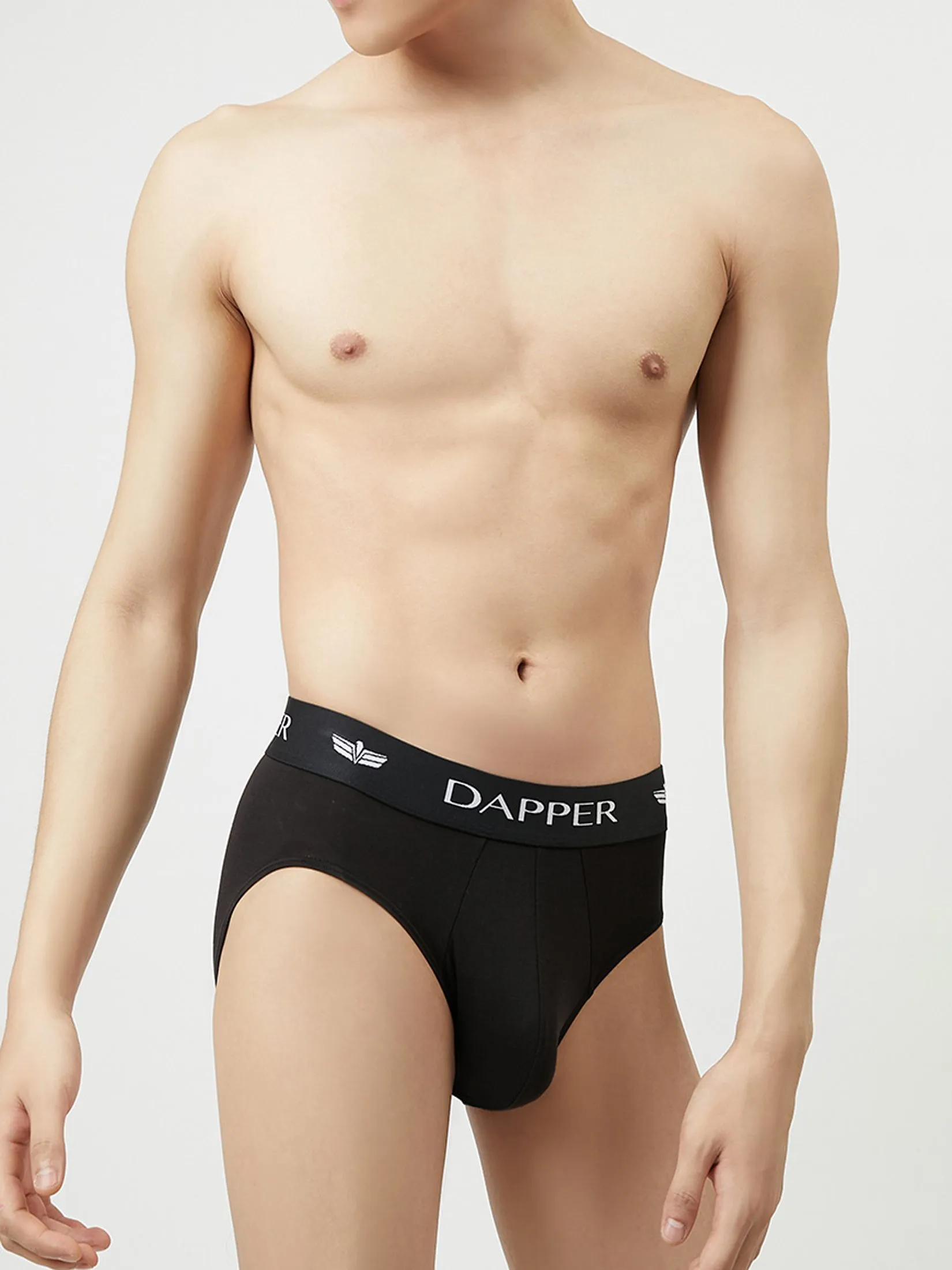 DAPPER DAPPER Iconic Pima Cotton Briefs Black (Pack 2 Pcs.)