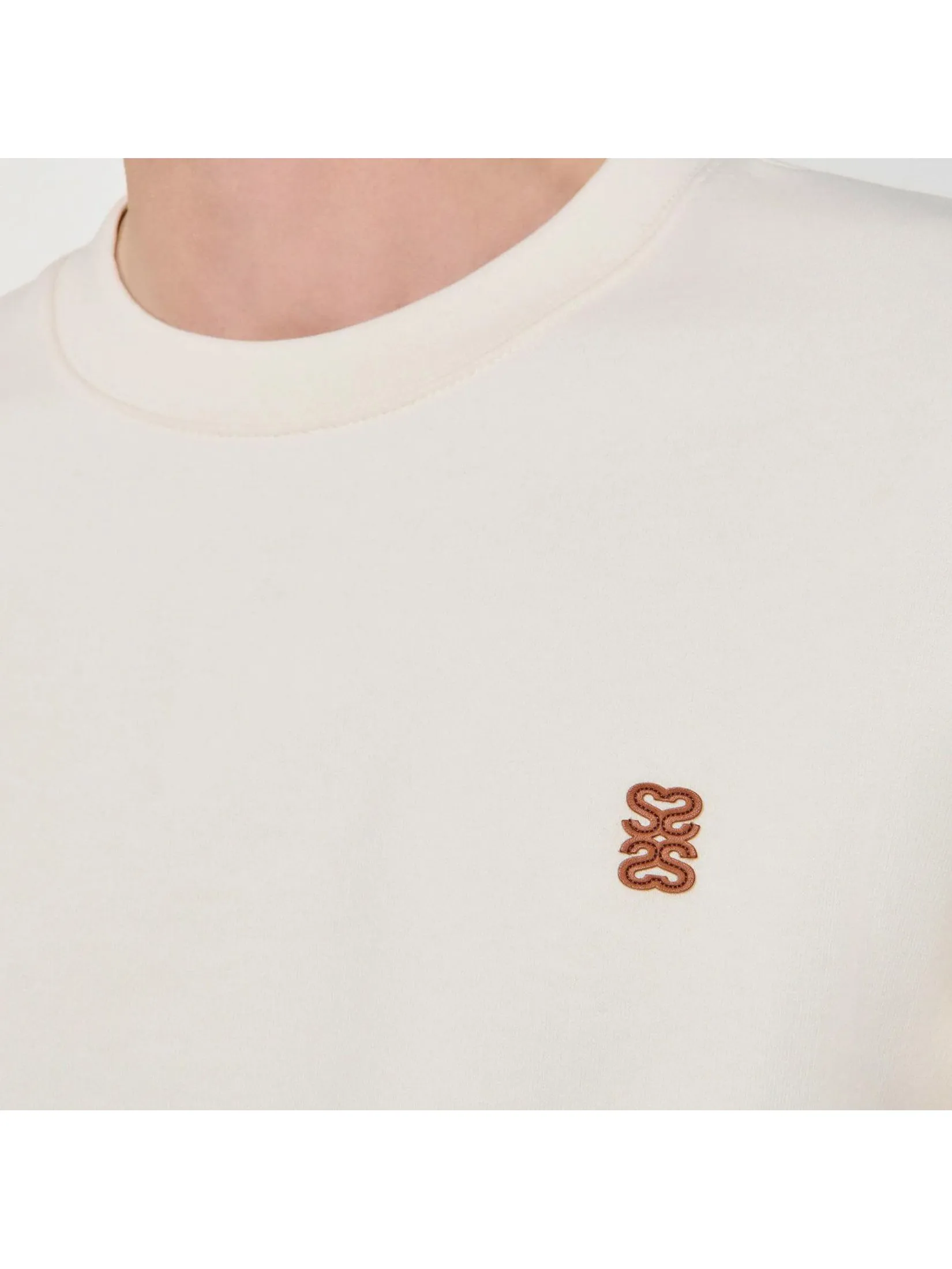 SANDRO Oversized Sweatshirt With Leather Patch