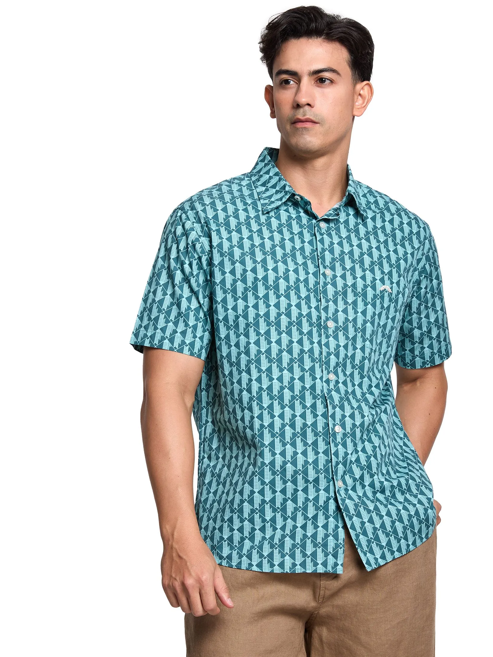 ALUMNUS Men Shirt Short Sleeves 2506SSSL20 Green