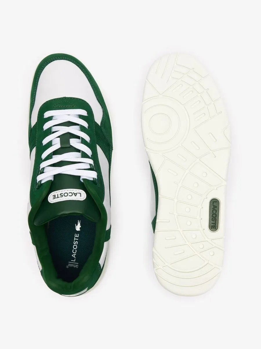 LACOSTE White Men’s T-Clip Contrasted Leather Trainers