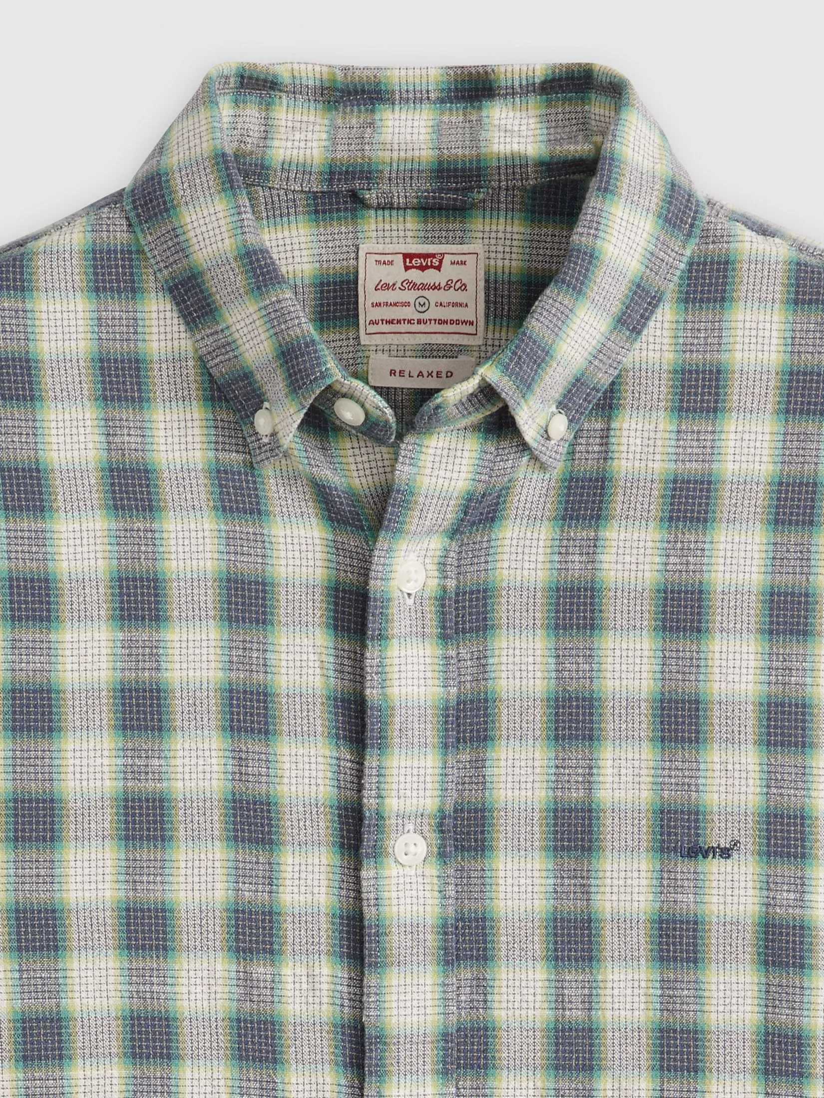 LEVI'S Men's Short-Sleeve Authentic Button-Down Shirt Blue