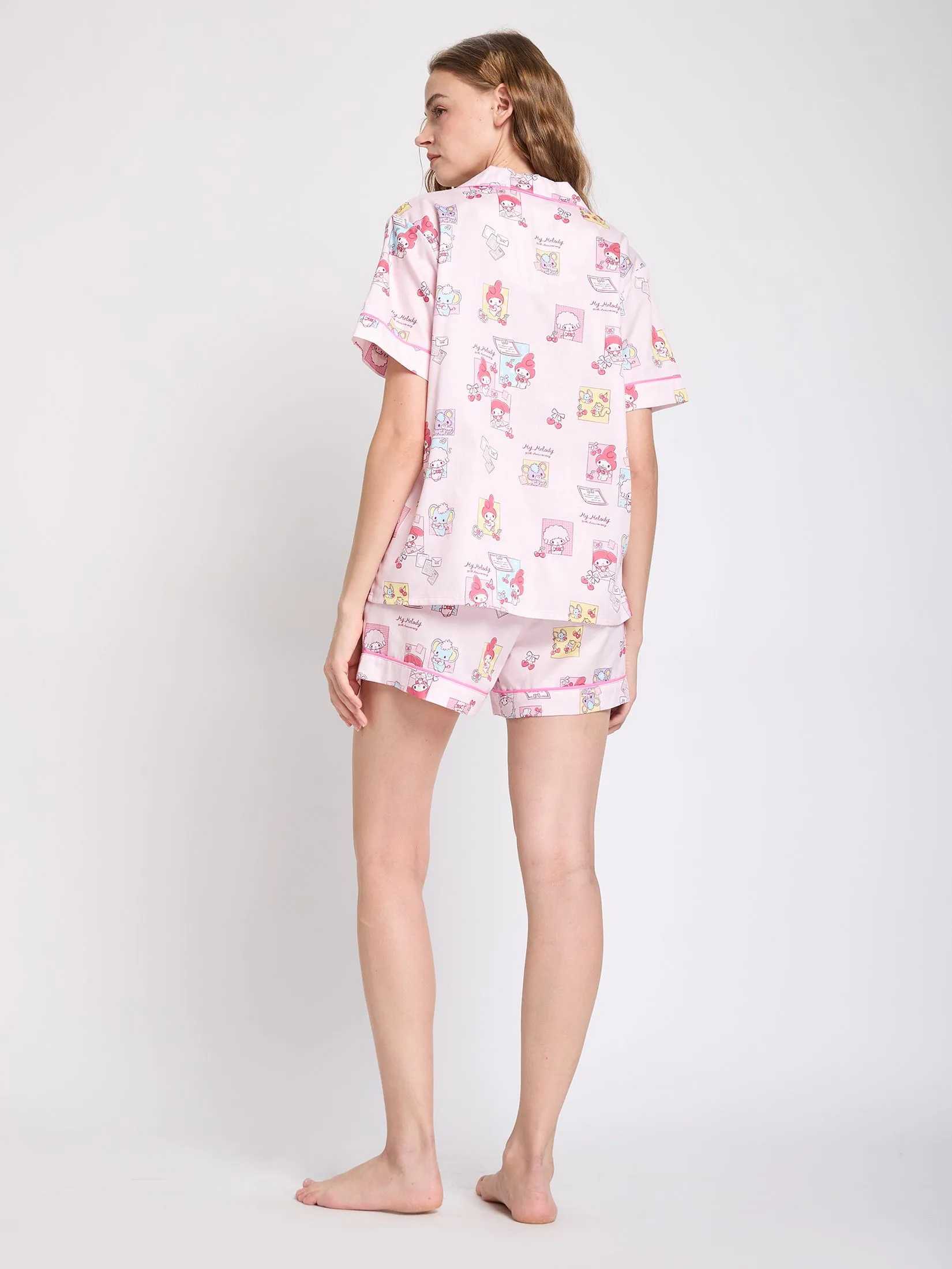 SANRIO Women Pyjamas Shirt Short Sleeves + Shorts 50th Sweet Memories My Melody Pink