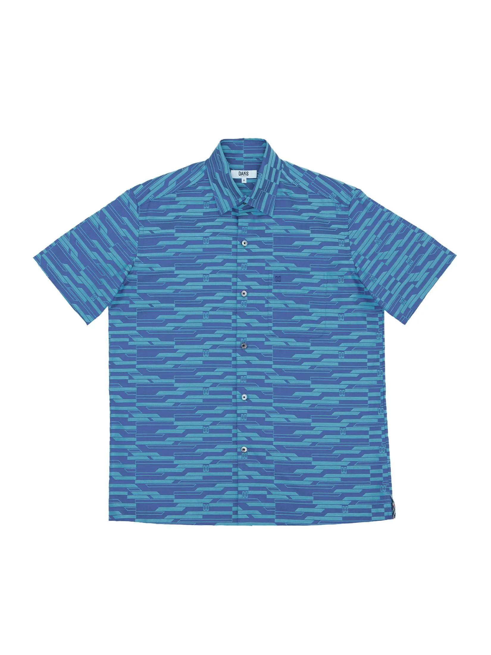 DAKS Men Short Sleeve Shirt Regular Fit Navy