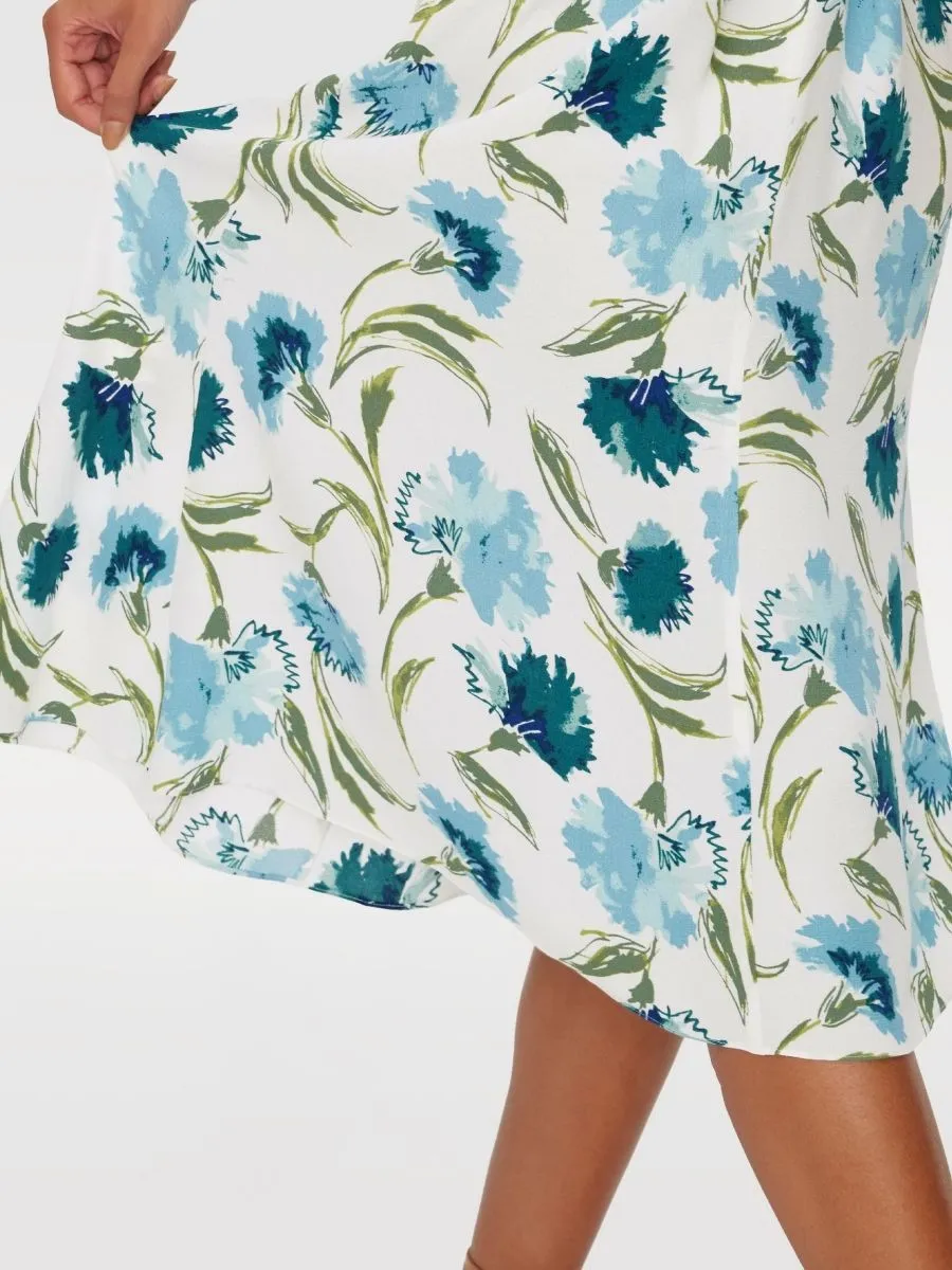 DIANE VON FURSTENBERG WOMEN DVF LIVIA DRESS DIANTHUS LARGE MED BLUE