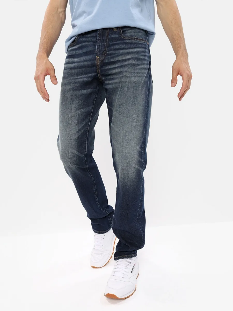 AMERICAN EAGLE MEN DARK CLEAN ATHLETIC FIT 499 COBALT BLUE