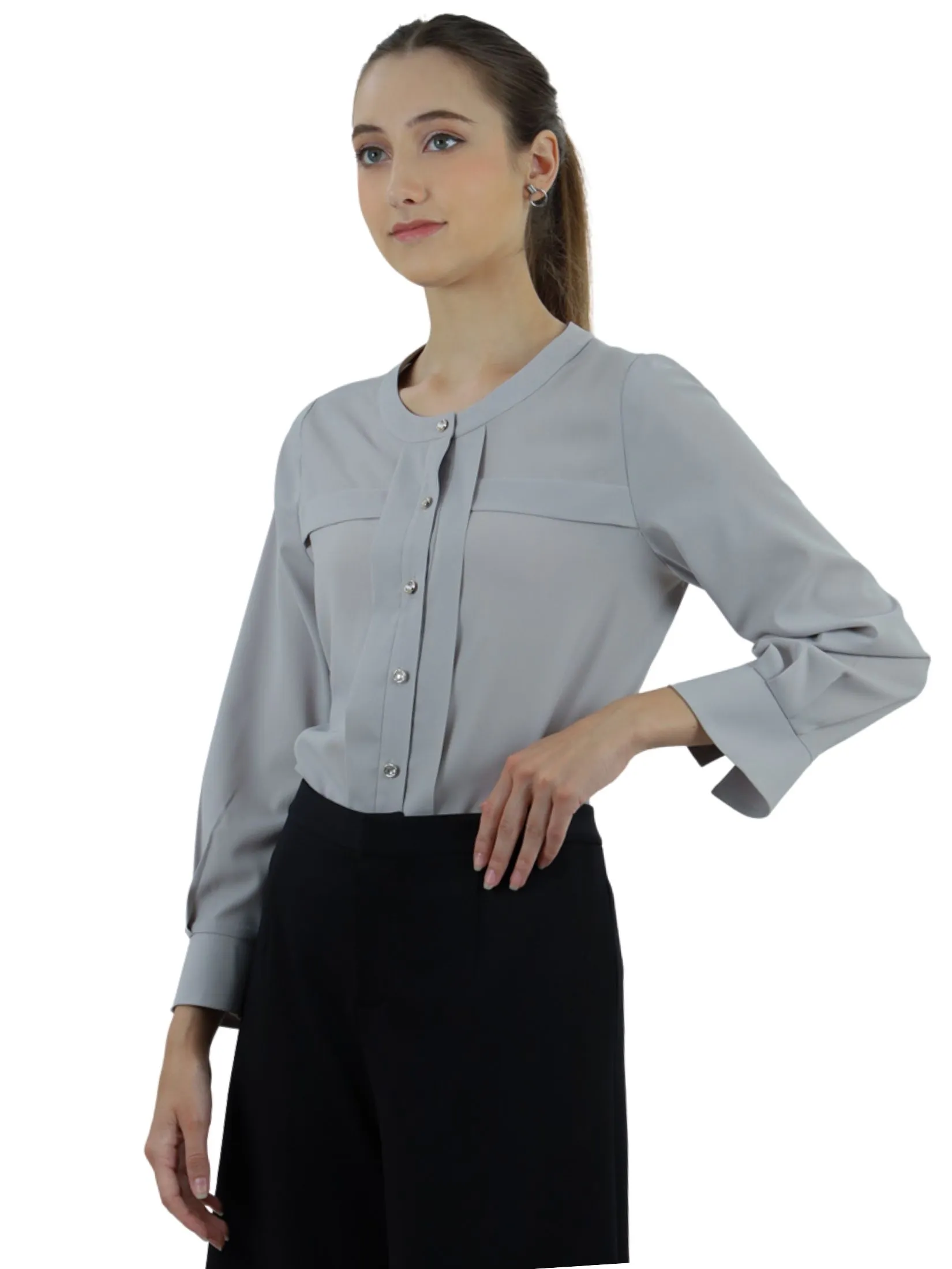 VERONIQA Women Blouse Long Sleeves JoJet Grey