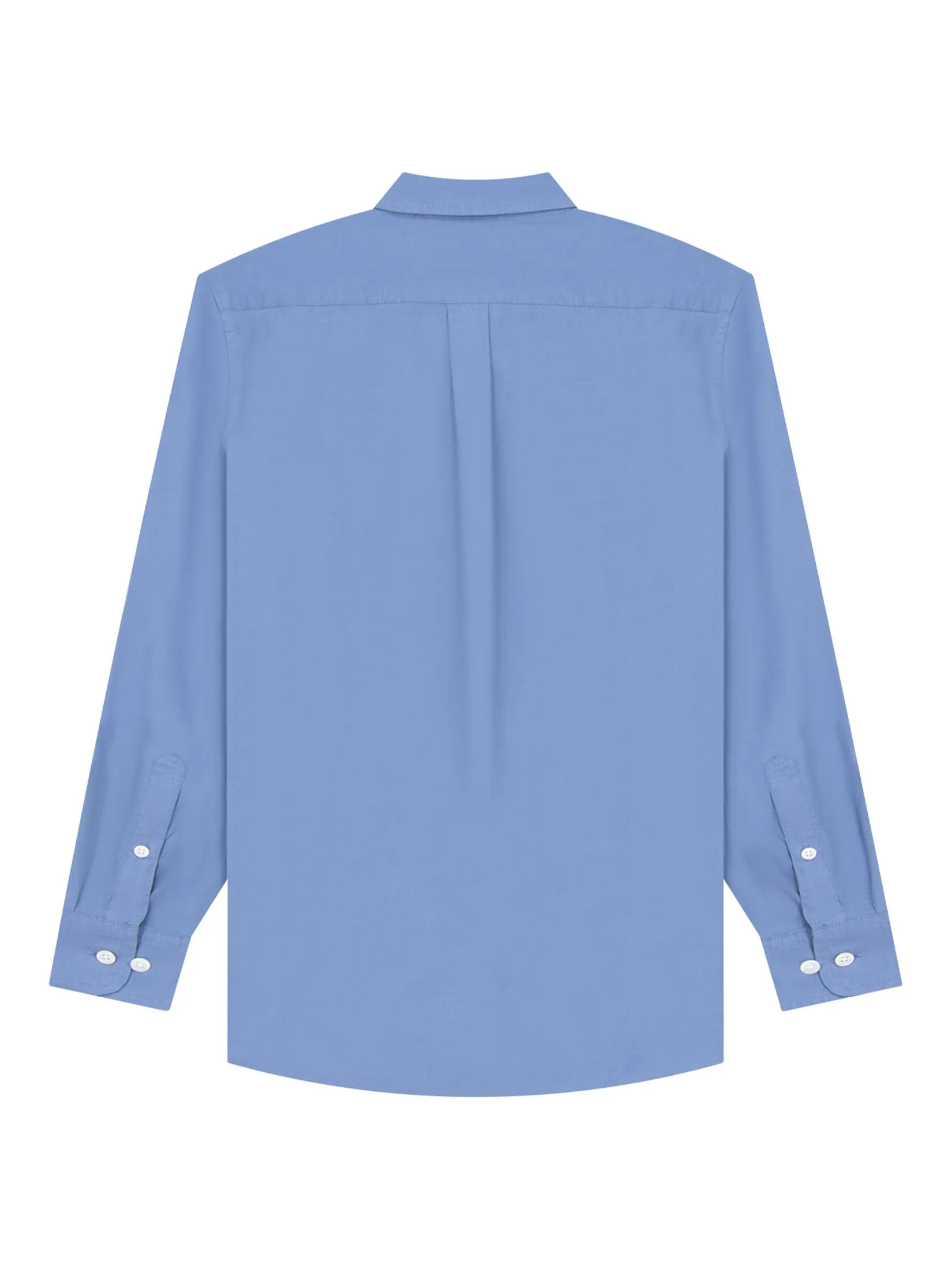 GIORDANO Men's Slim Fit Long Sleeve Stretch Shirt (Poplin) Mid blue