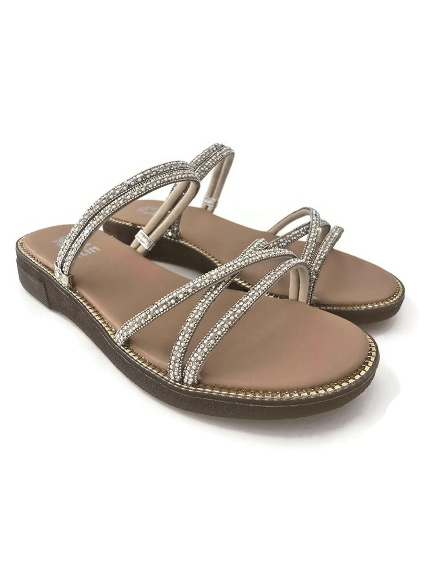 KLIN Woman Sandals, Ankle Strap Sandals Pearl
