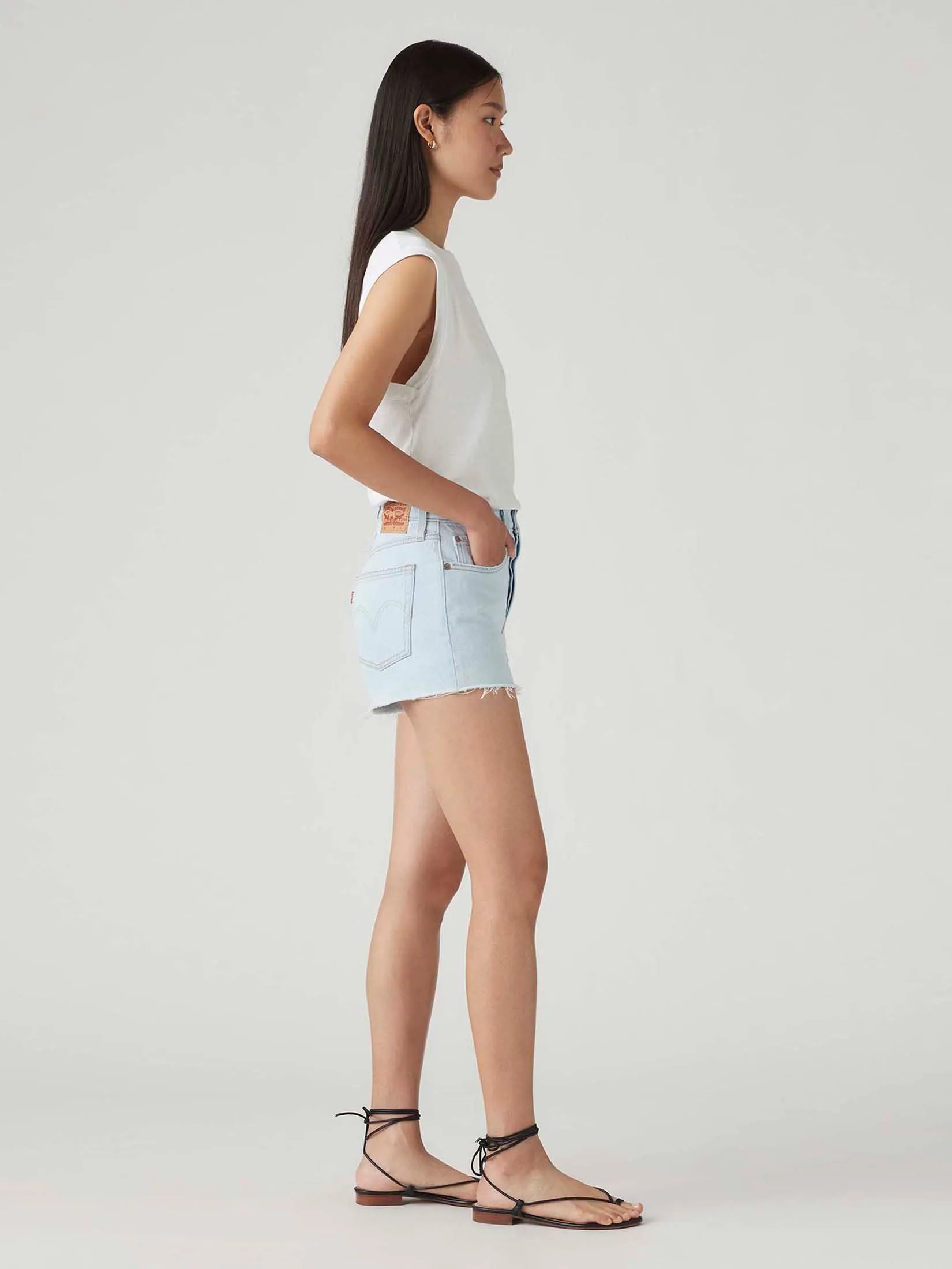 LEVI'S Women's 501® Original Mid-Thigh Shorts Light Blue