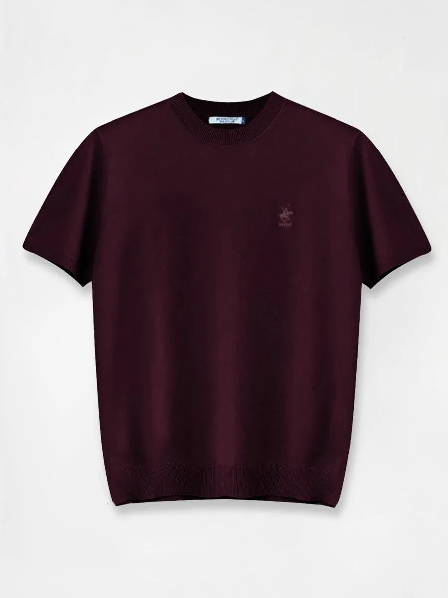 BEVERLY HILLS POLO CLUB Red CREW NECK SWEATER MEN