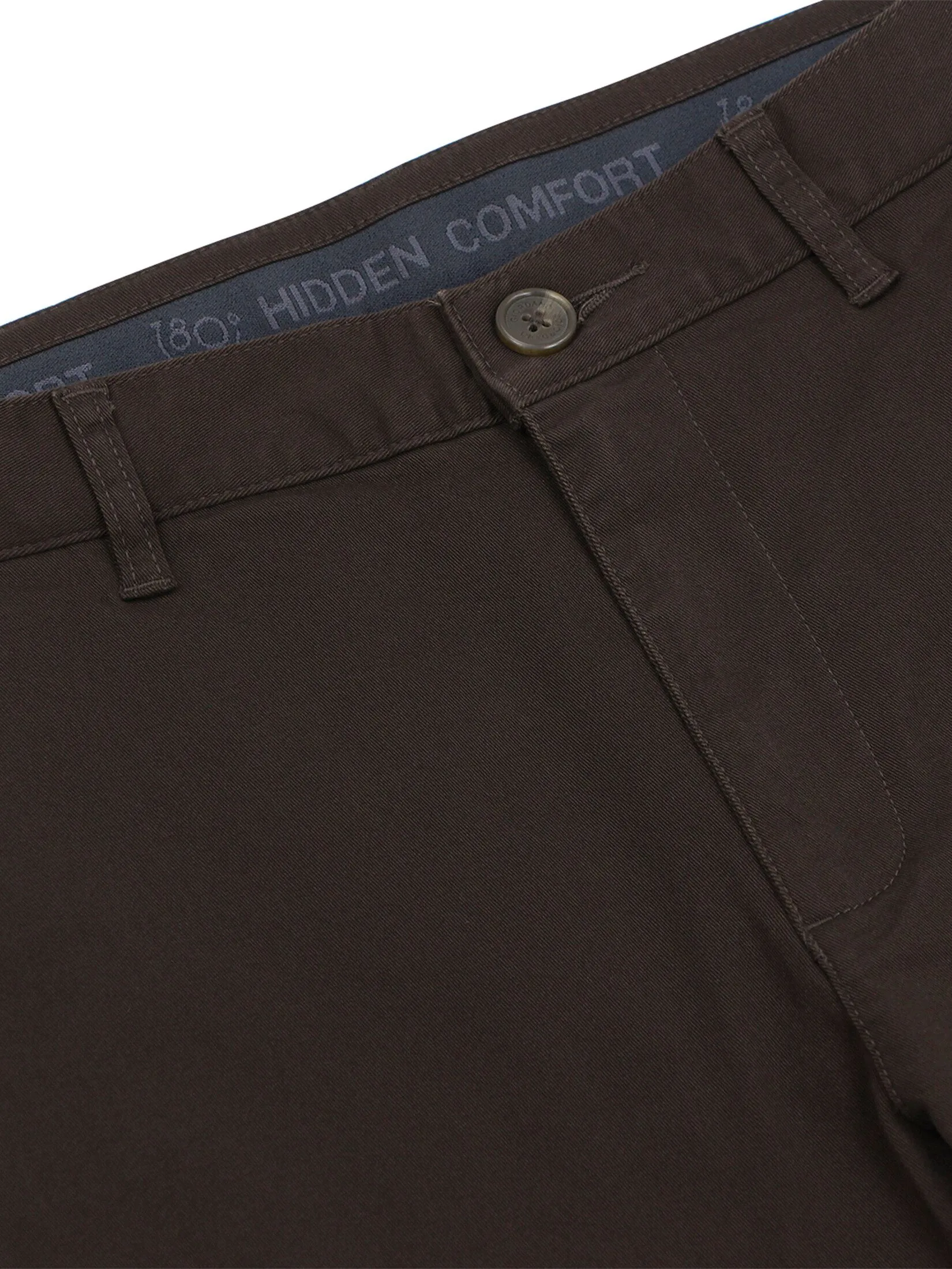 GIORDANO Men's Super Stretch Easy-Care Pants (180° Waistband) Marsh Brown