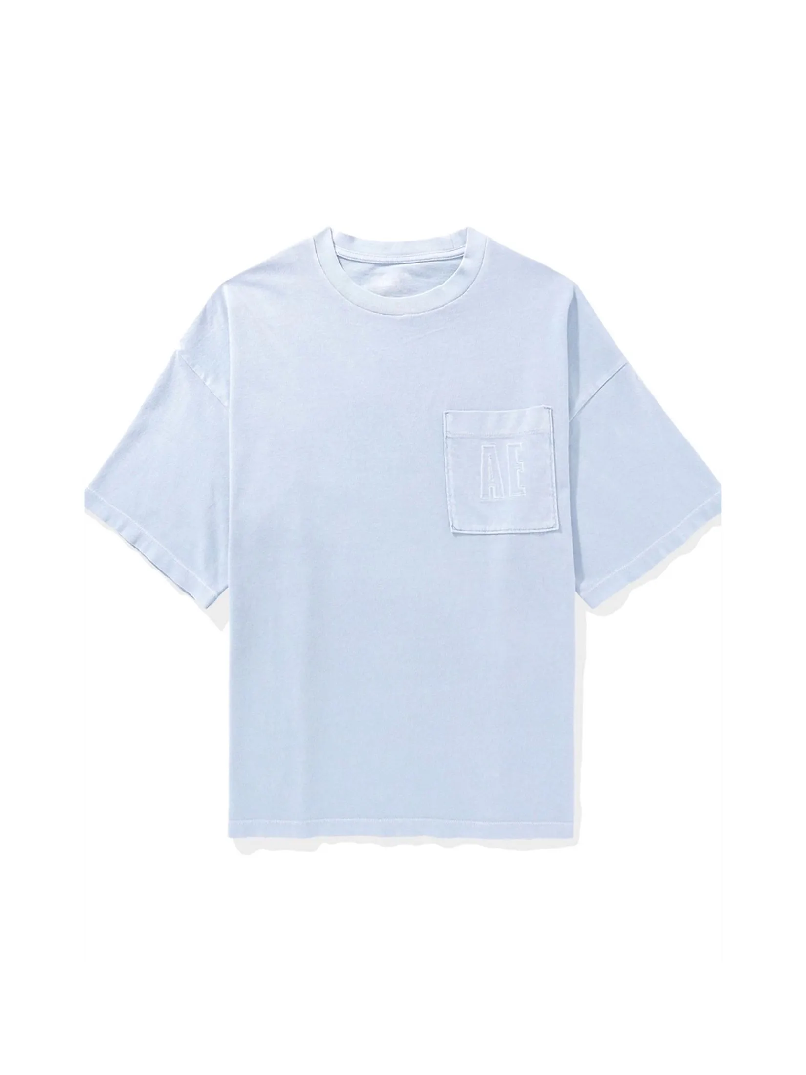 AMERICAN EAGLE MEN G SS BTS1 OS PKT SET IN TEE- PGD 409 BLUE MIST Size - L