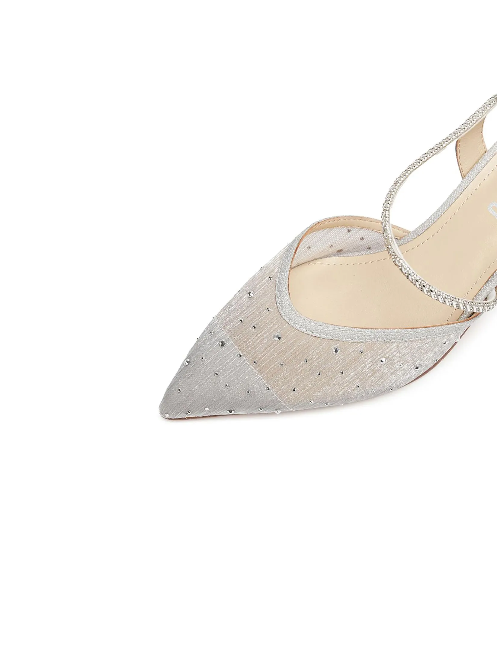 STACCATO Women Pump Crystal Strap Pointed Toe Silver