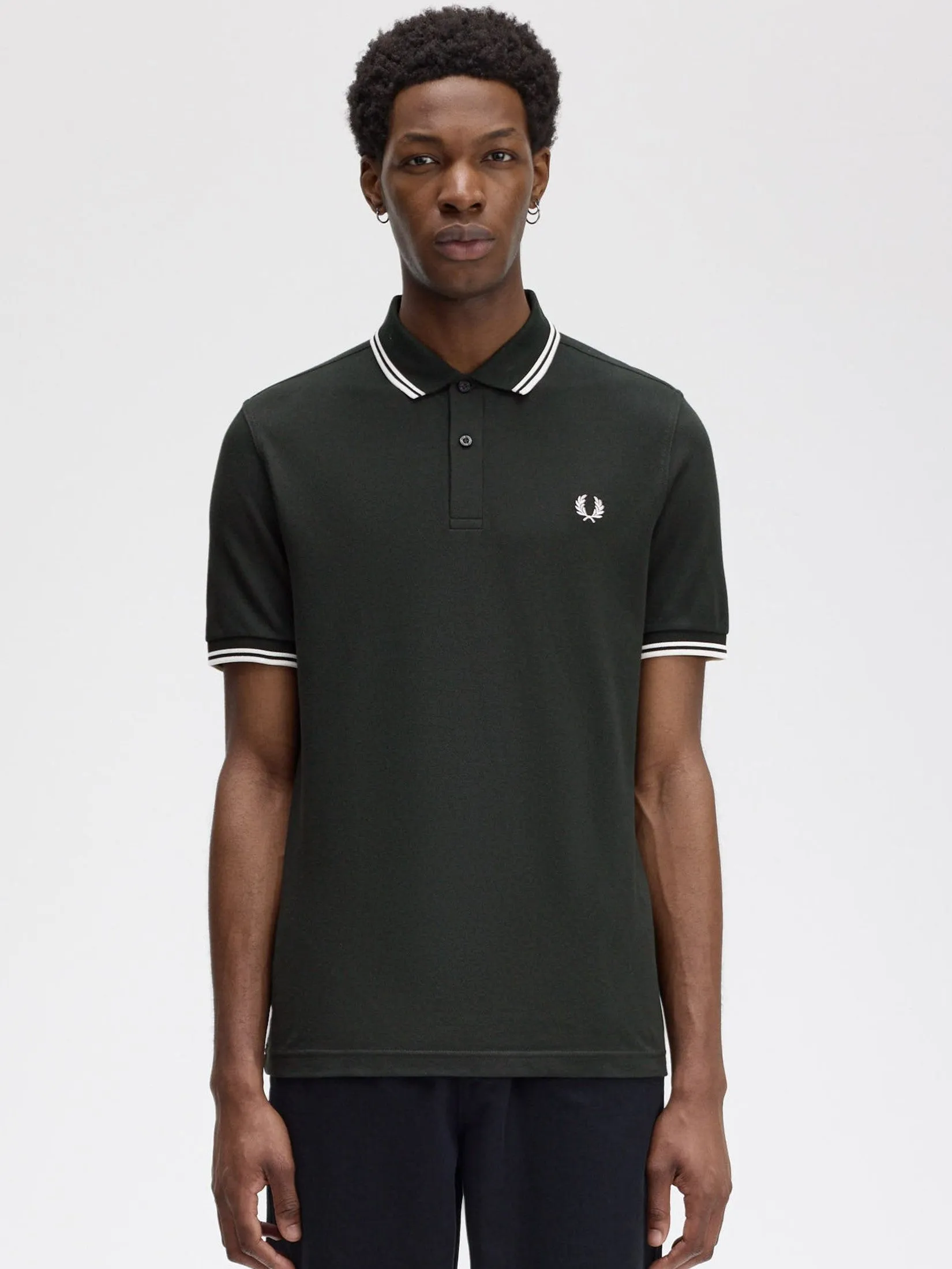 FRED PERRY Men TWIN TIPPED FRED PERRY SHIRT Green