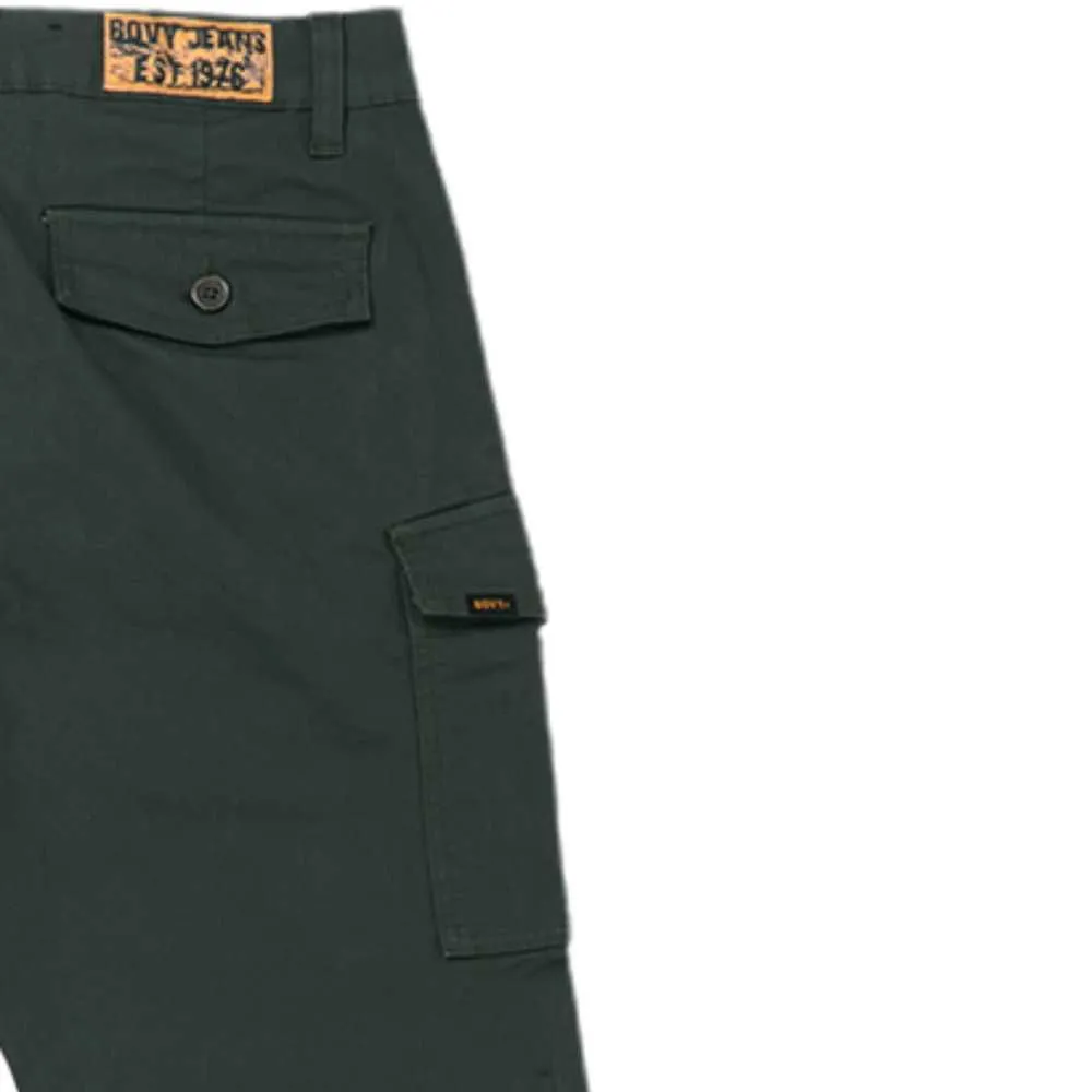 BOVY GREEN SLIM  CARGO TROUSERS -9206