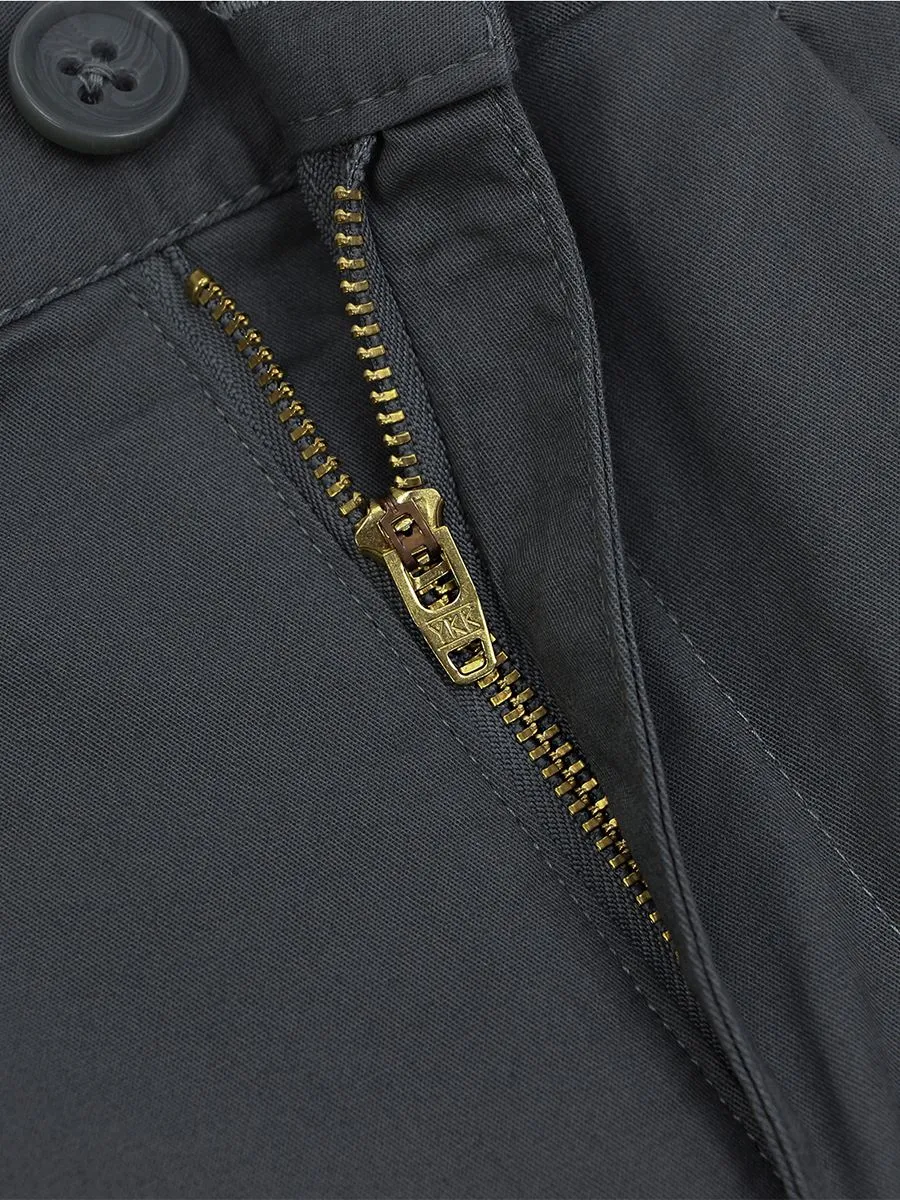 GIORDANO Women's Twill Elastic Shorts (180° Elastic Waistband) Deciduous Green grey