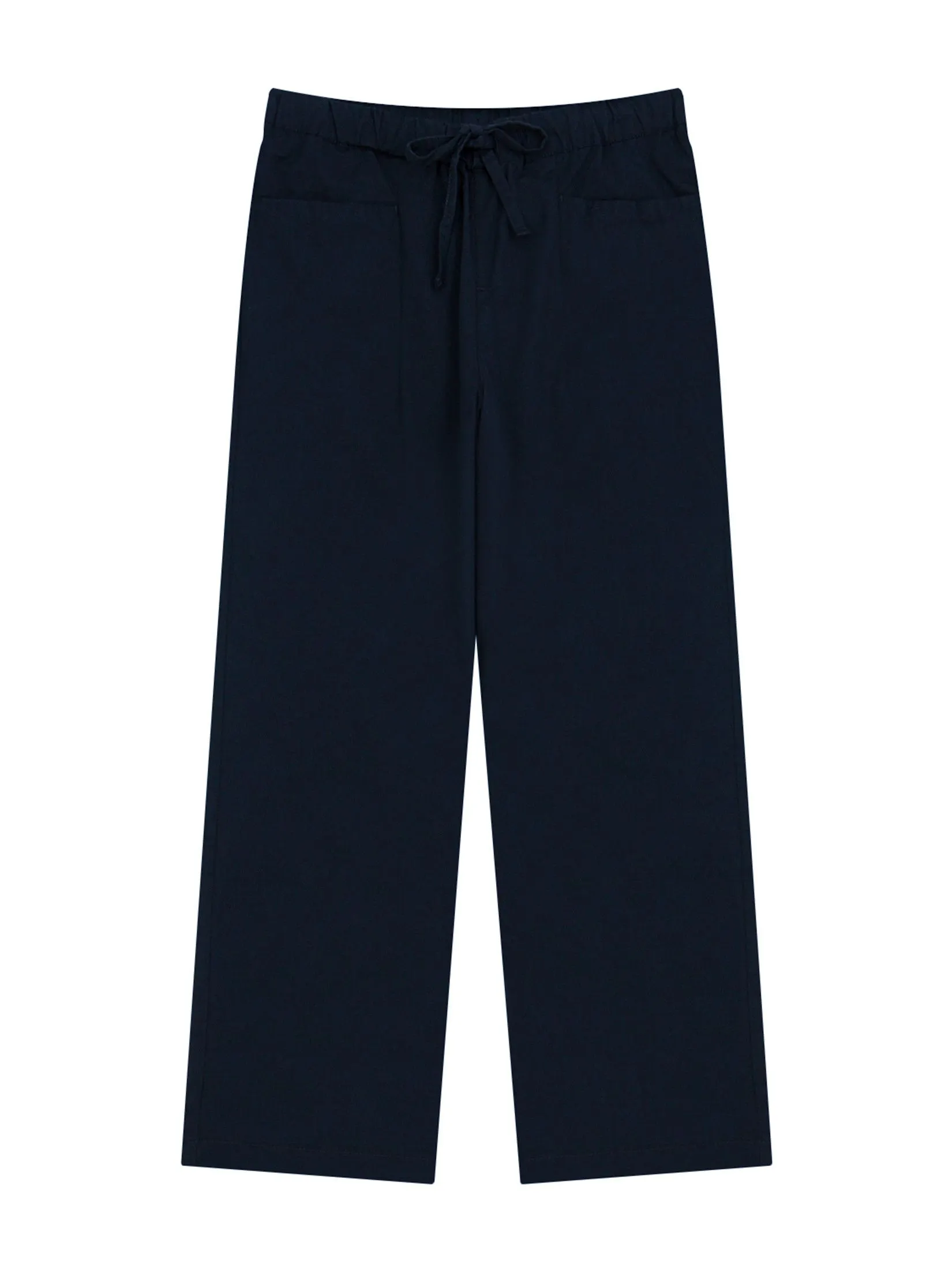 GIORDANO Women's Regular Woven Audrey Pants Navy