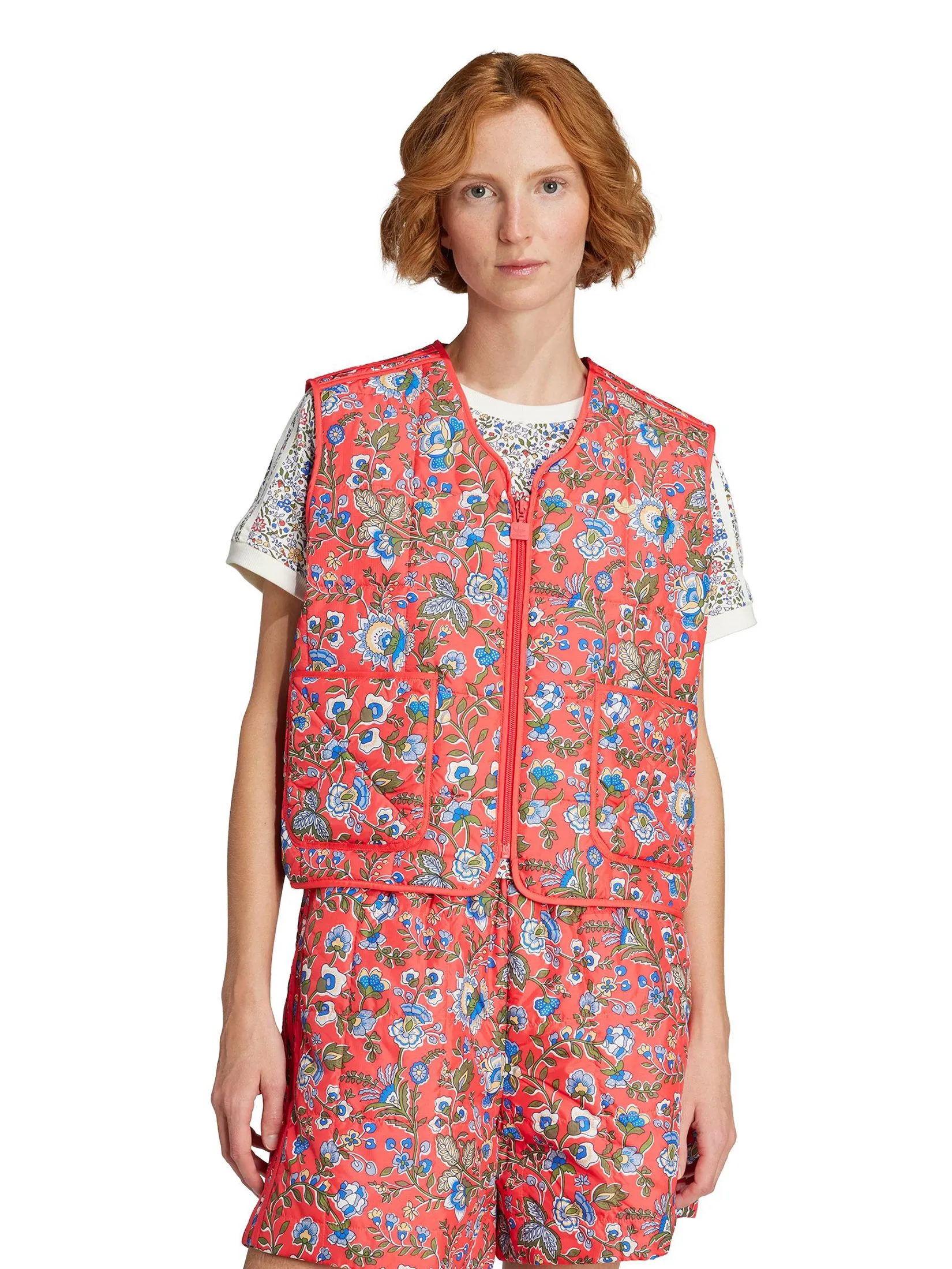 ADIDAS Women Vest Adidas Originals X Liberty London Quilted JW5197 Red / Semi Lucid Red / / Multicolor