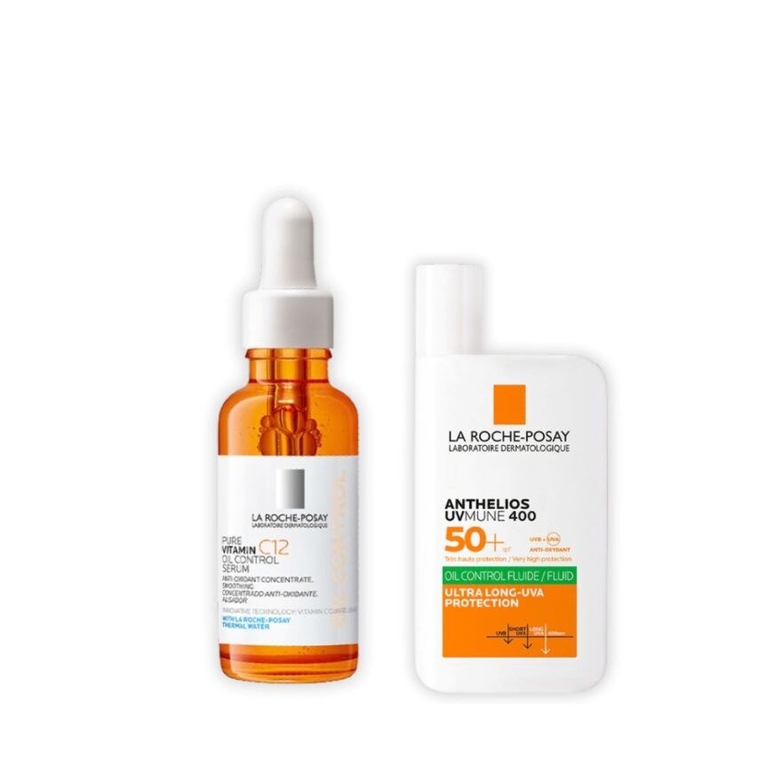 La Roche-Posay Vitamin C12 Oil Control Serum 30 ml.  Anthelios Oil Control Fluid 50 m