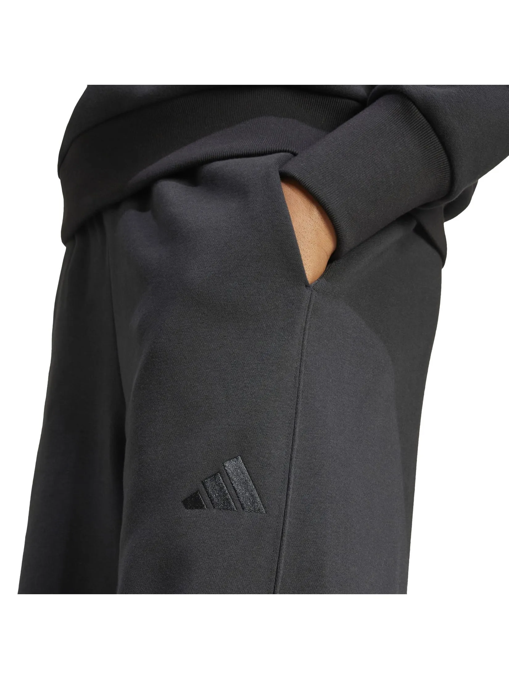 ADIDAS Women Wide-Leg Pants All SZN Fleece Loose Black