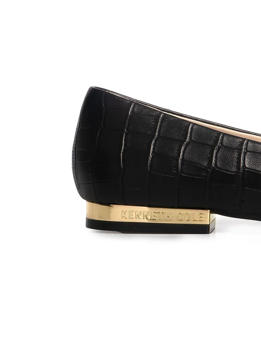 KENNETH COLE WOMEN FLATS ASTAIRE FLATS X ANNE THONGPRASOM / JET BLACK CROC